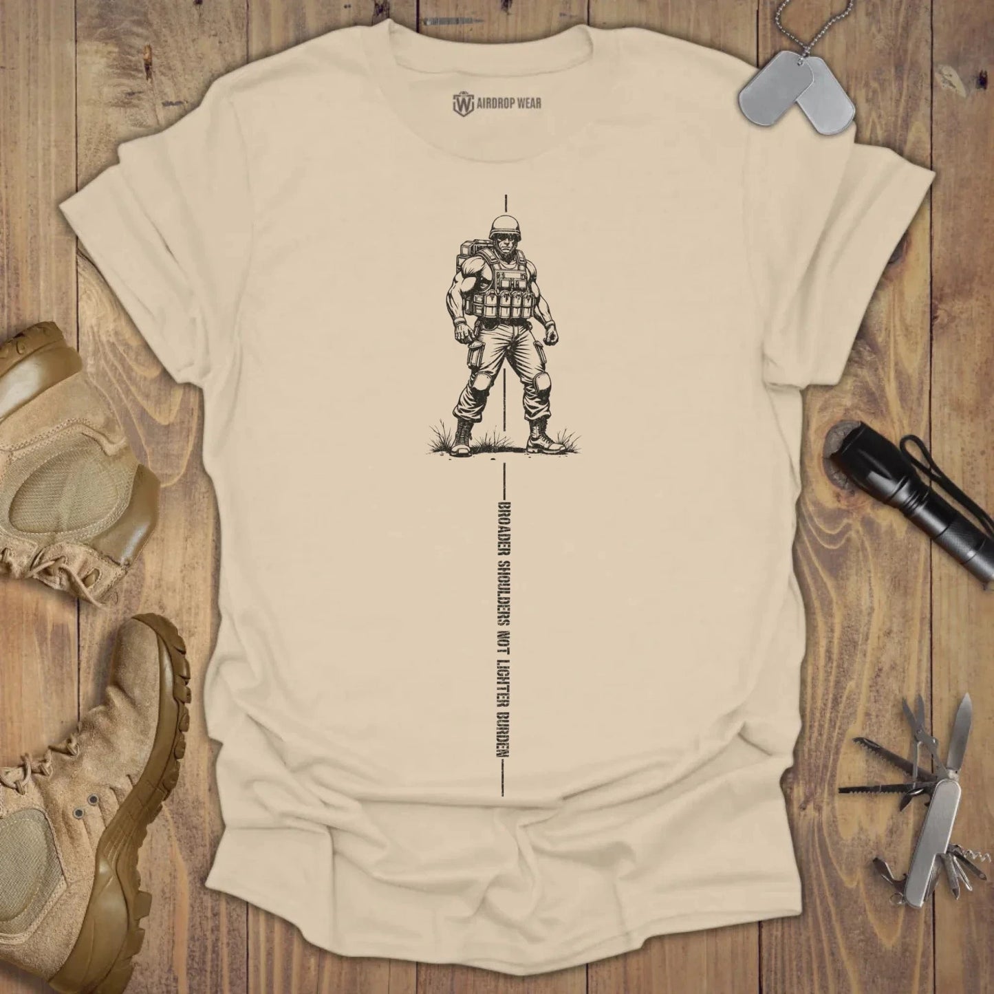 Broader Shoulders T-shirt Sand