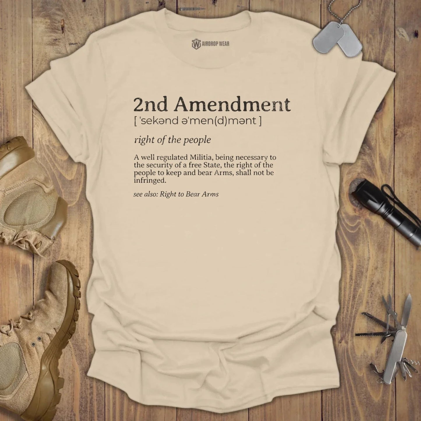 2nd Amendment Dictionary T-shirt Sand