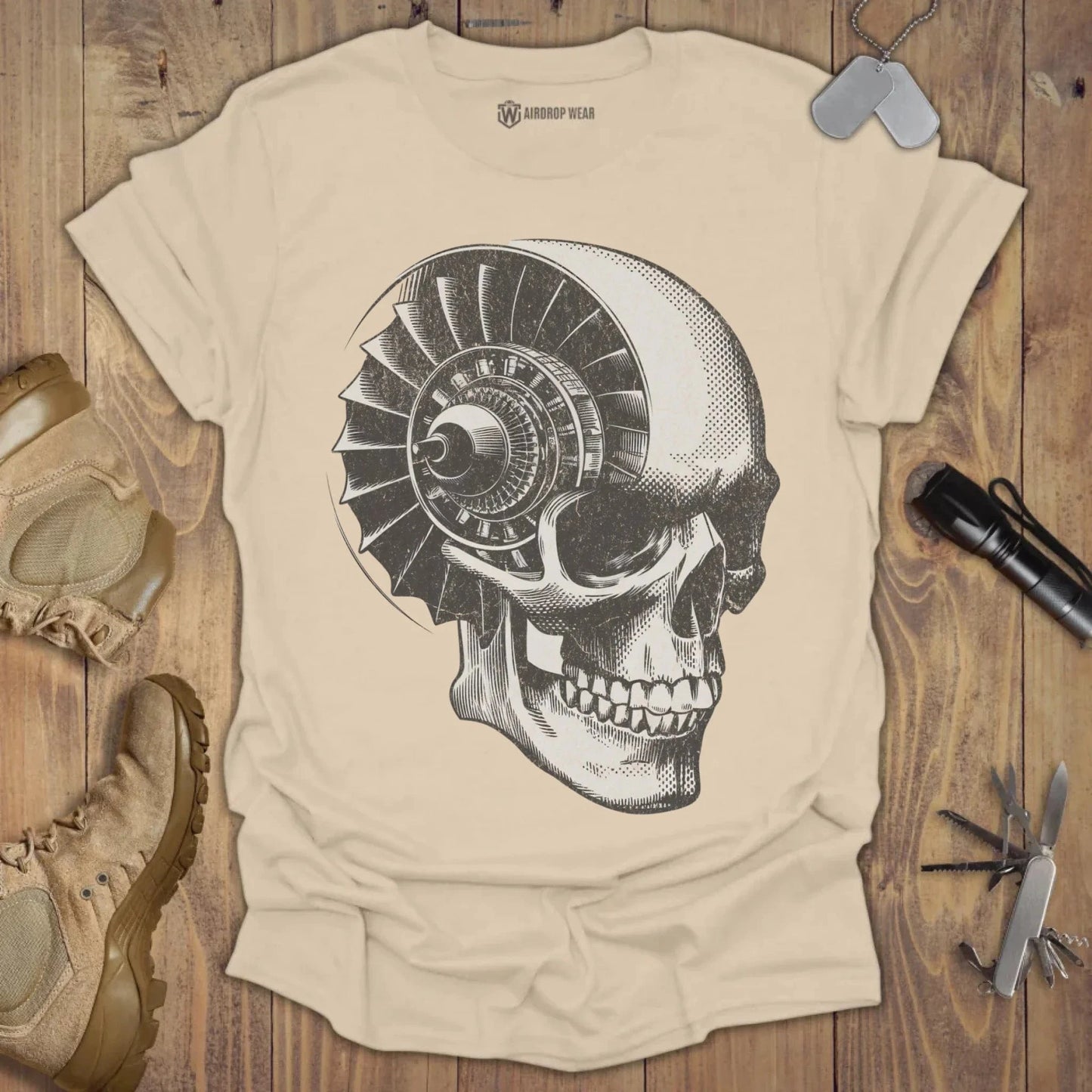 Jet Engine T-shirt Sand