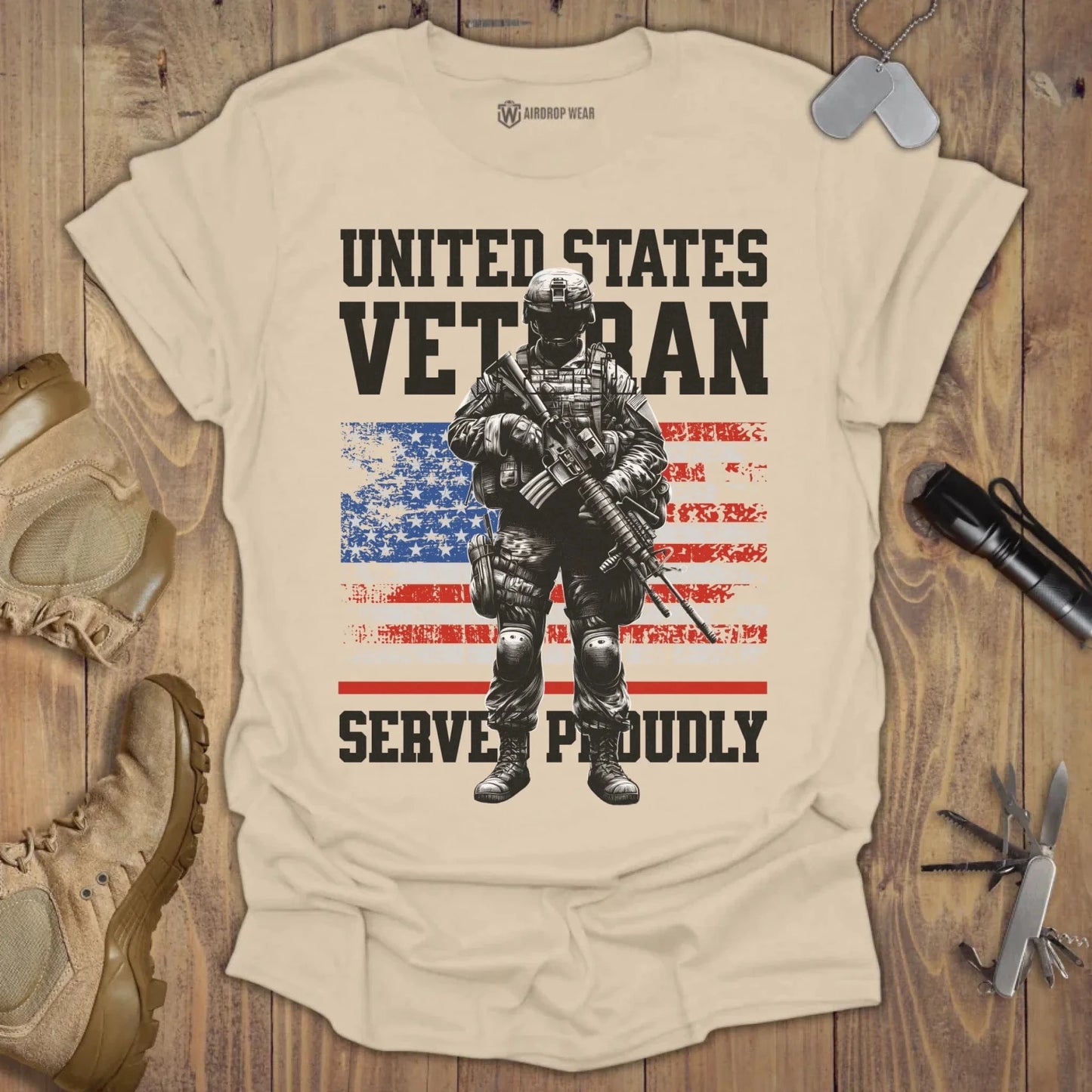 US Veteran T-shirt Sand