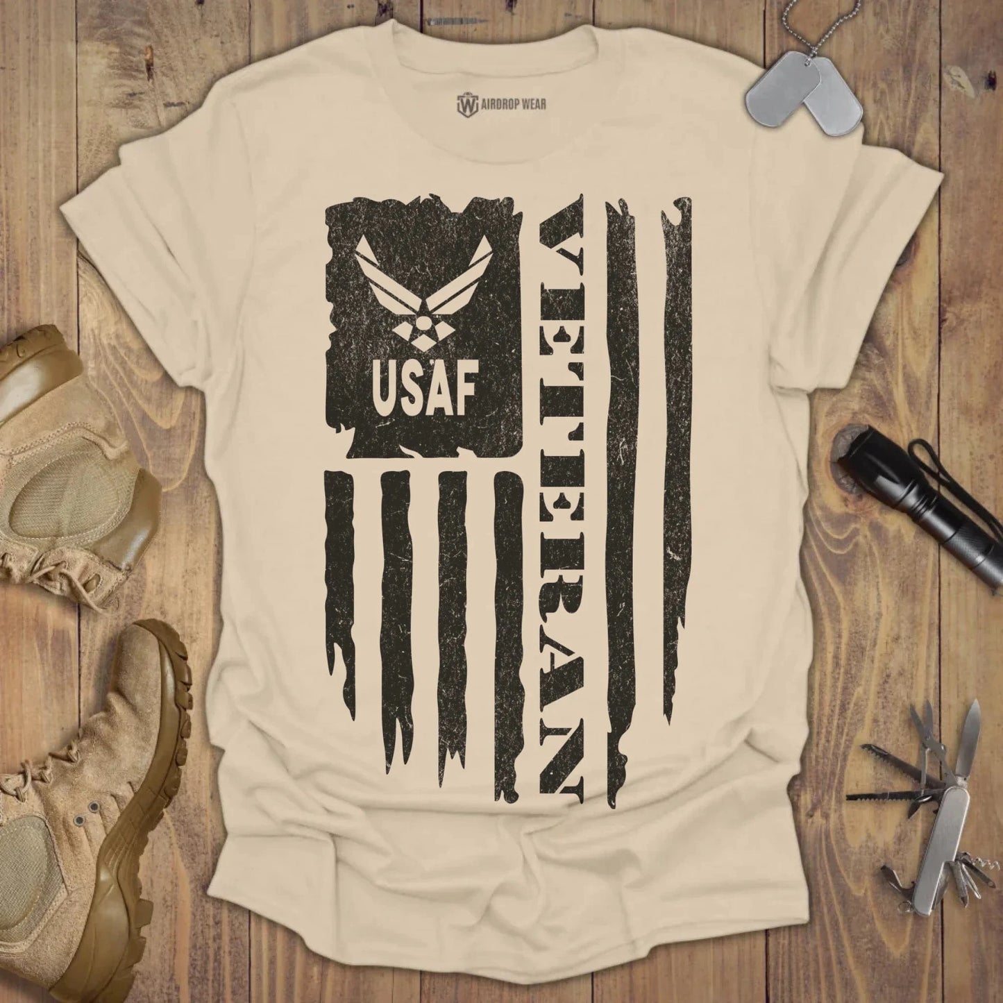 USAF Veteran T-shirt Sand