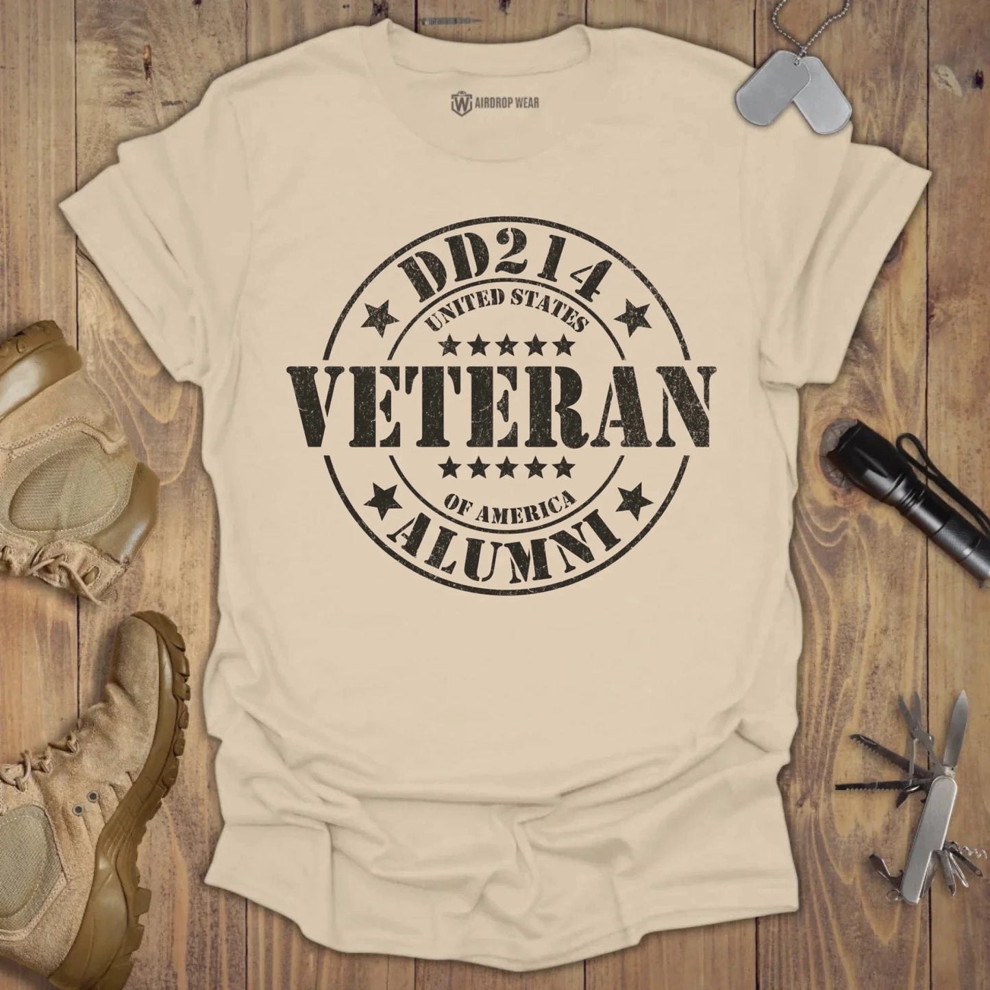 DD214 Veteran T-shirt Sand