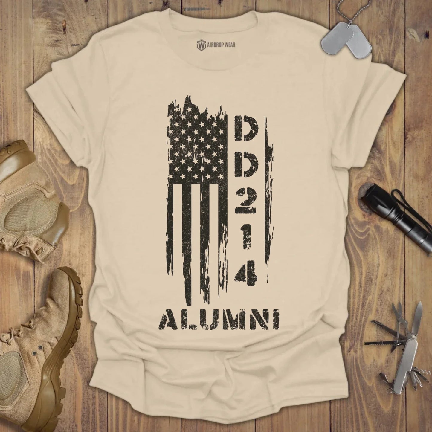 DD214 Alumni T-shirt Sand