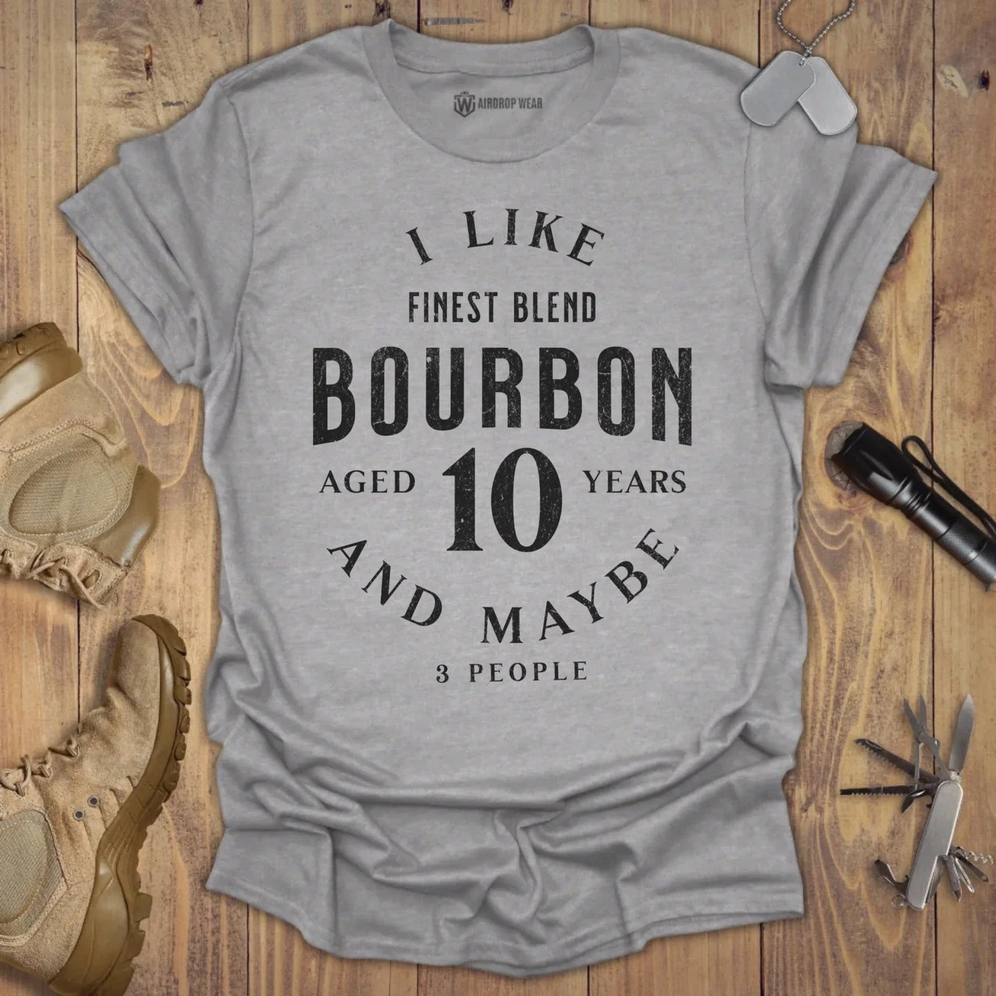 I Like Bourbon T-shirt Sport Grey