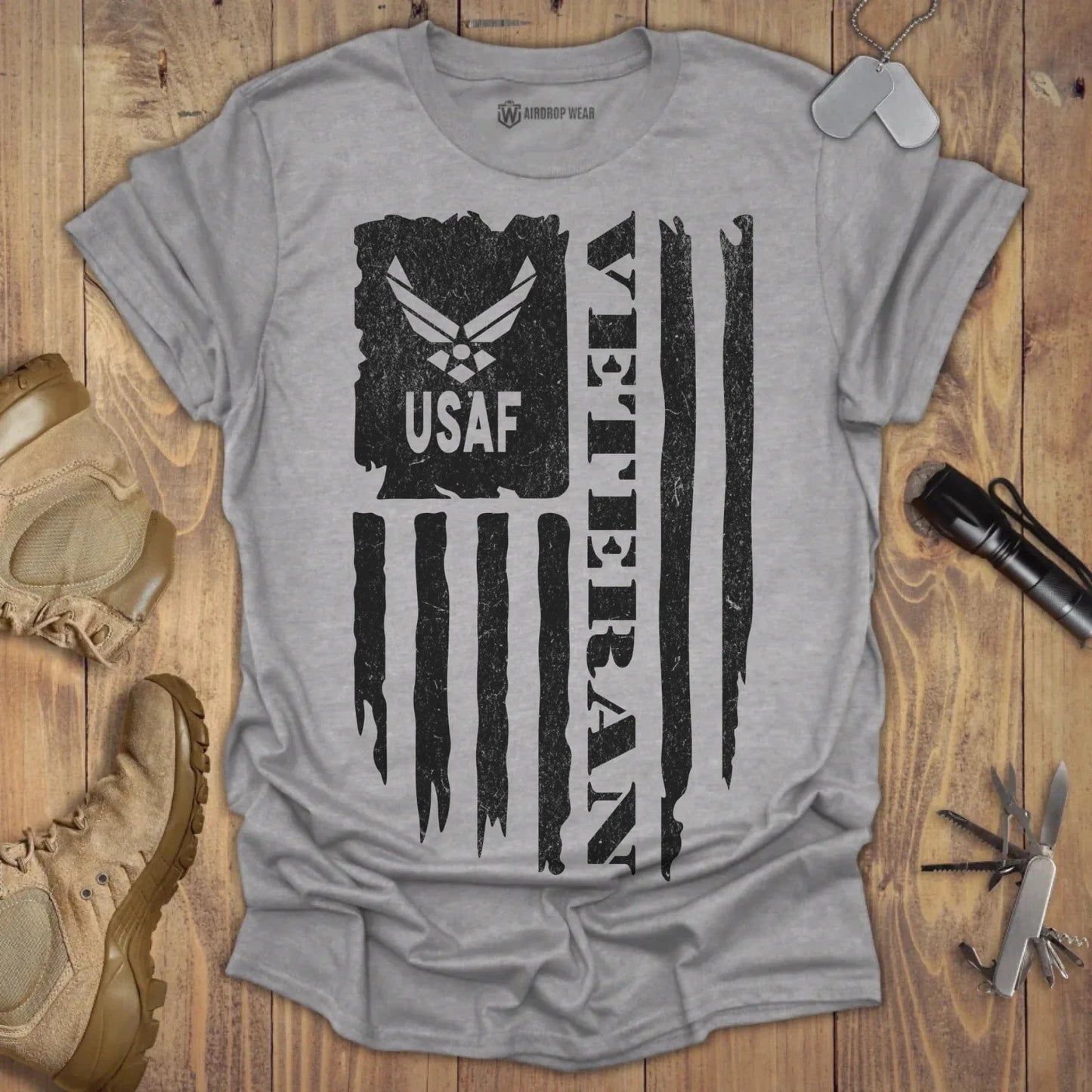 USAF Veteran T-shirt Sport Grey