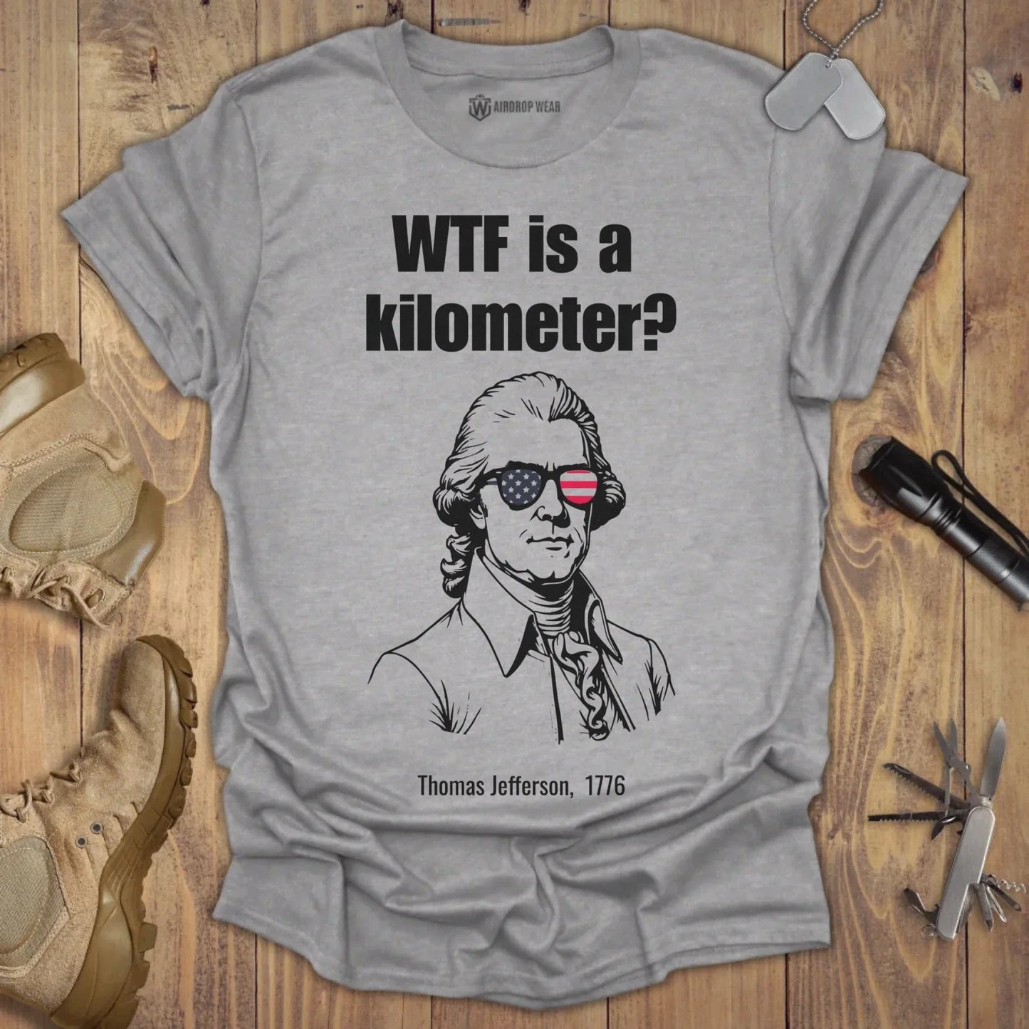 WTF is a kilometer T-shirt Sport Grey