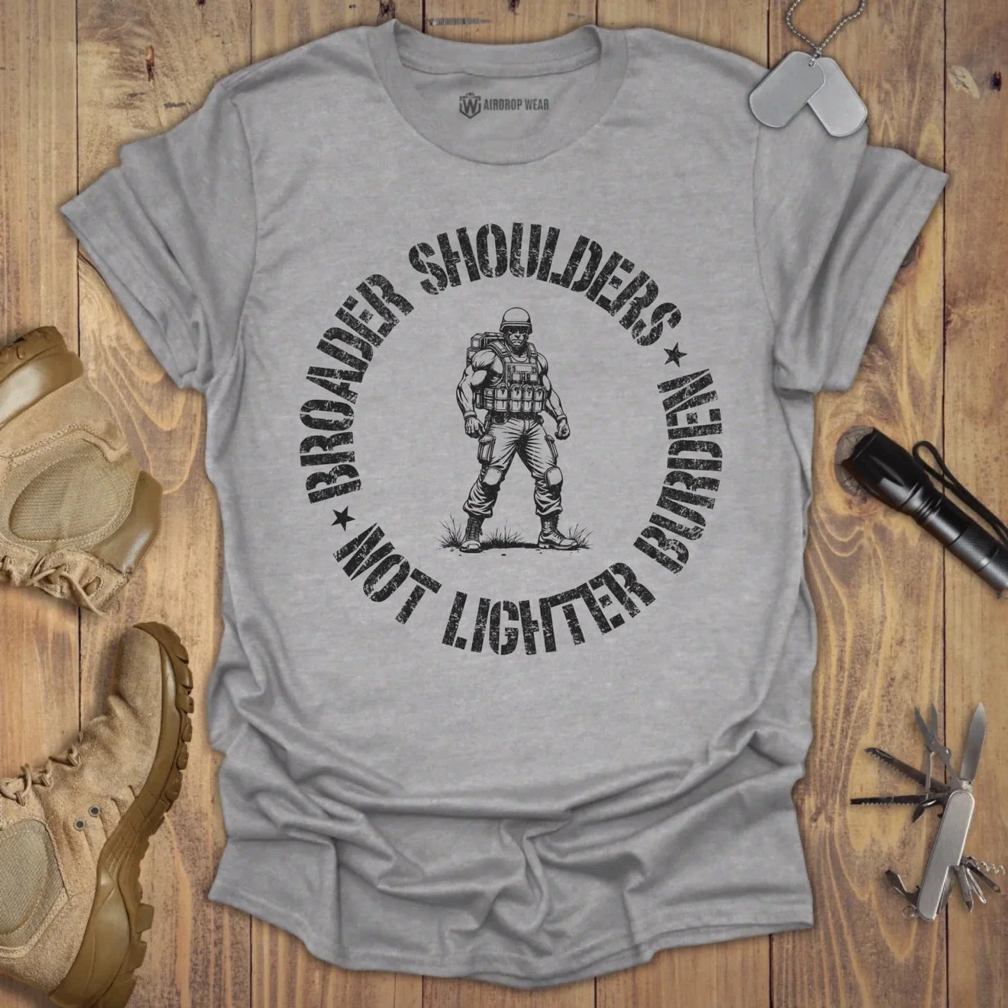 Broader Shoulders T-shirt Sport Grey