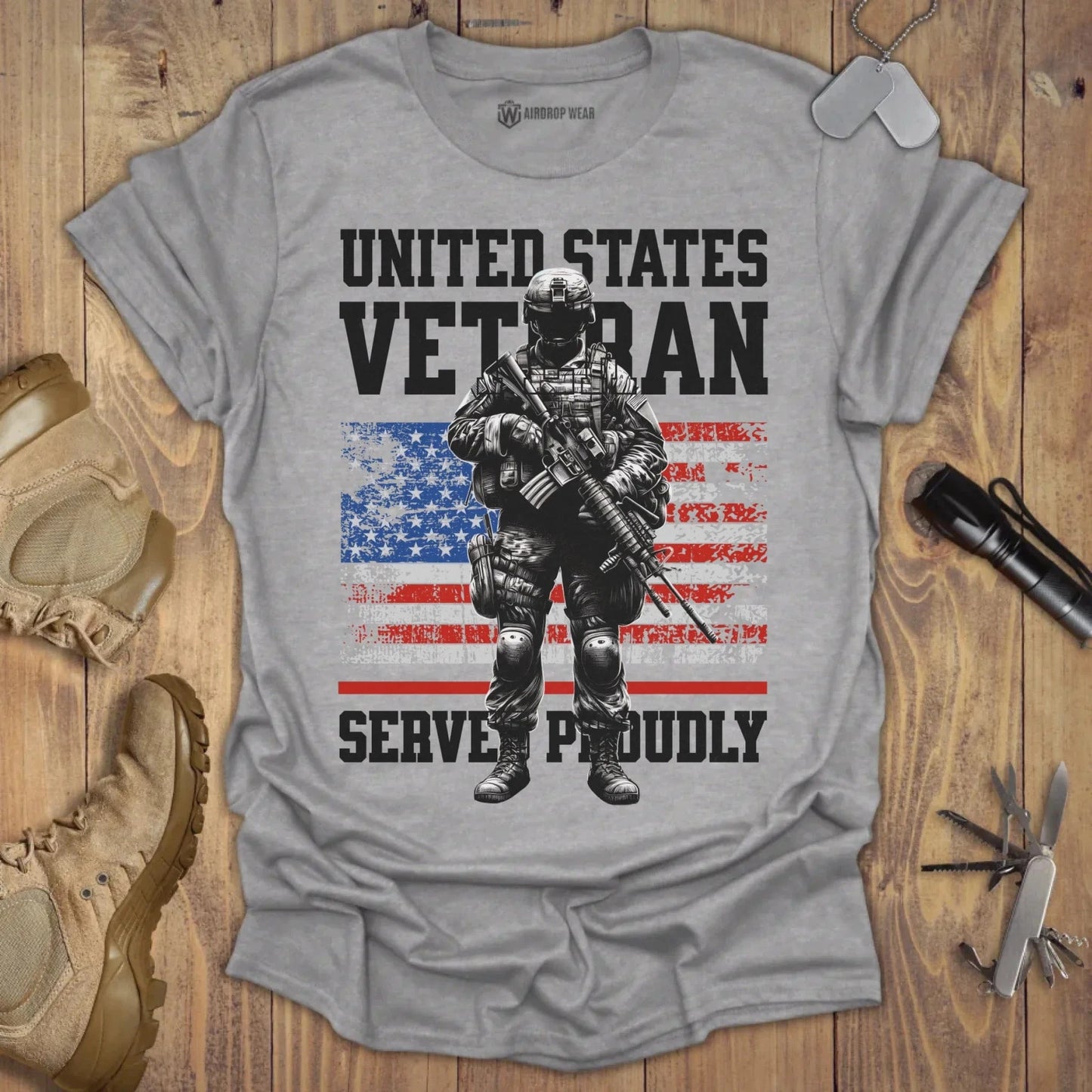 US Veteran T-shirt Sport Grey