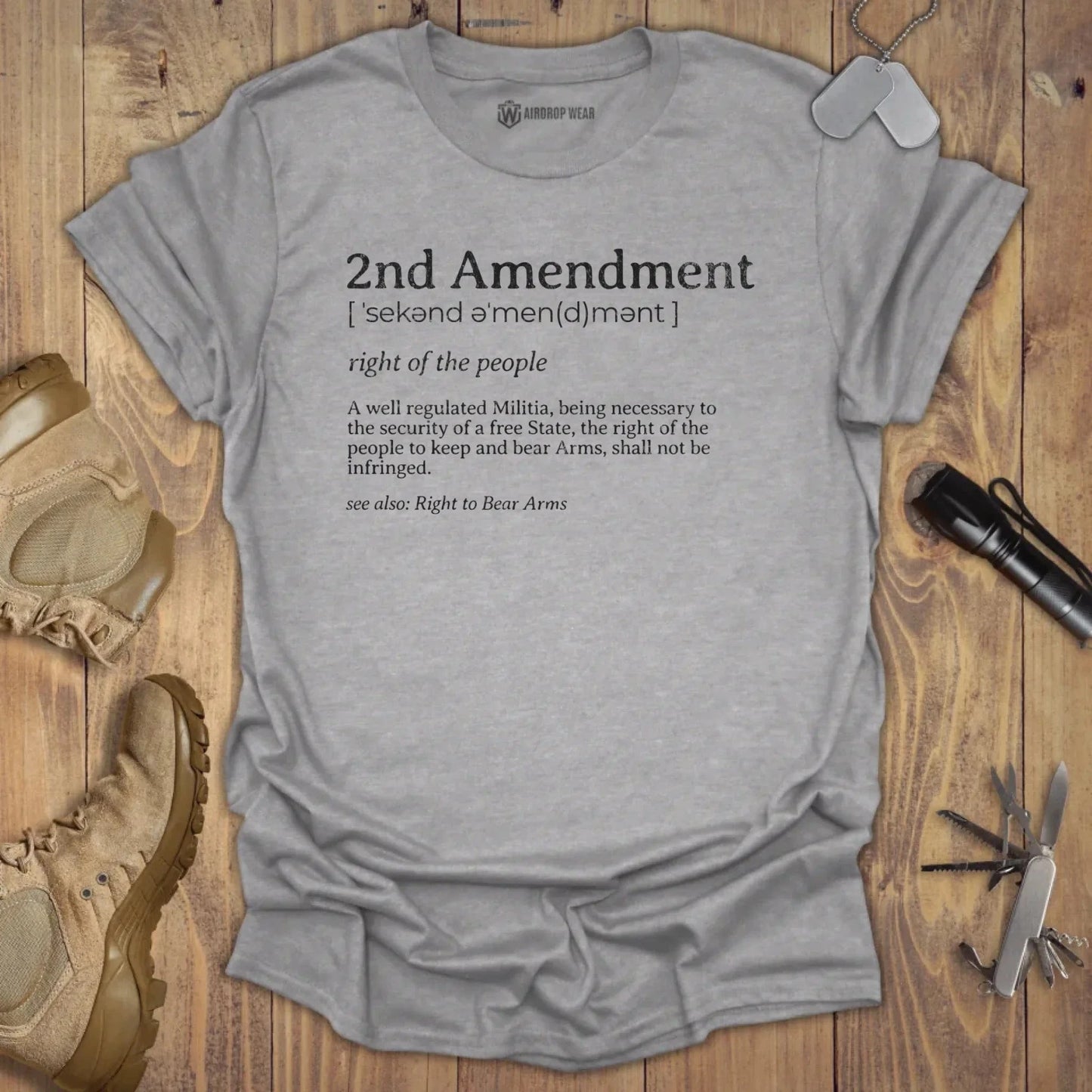2nd Amendment Dictionary T-shirt Sport Grey