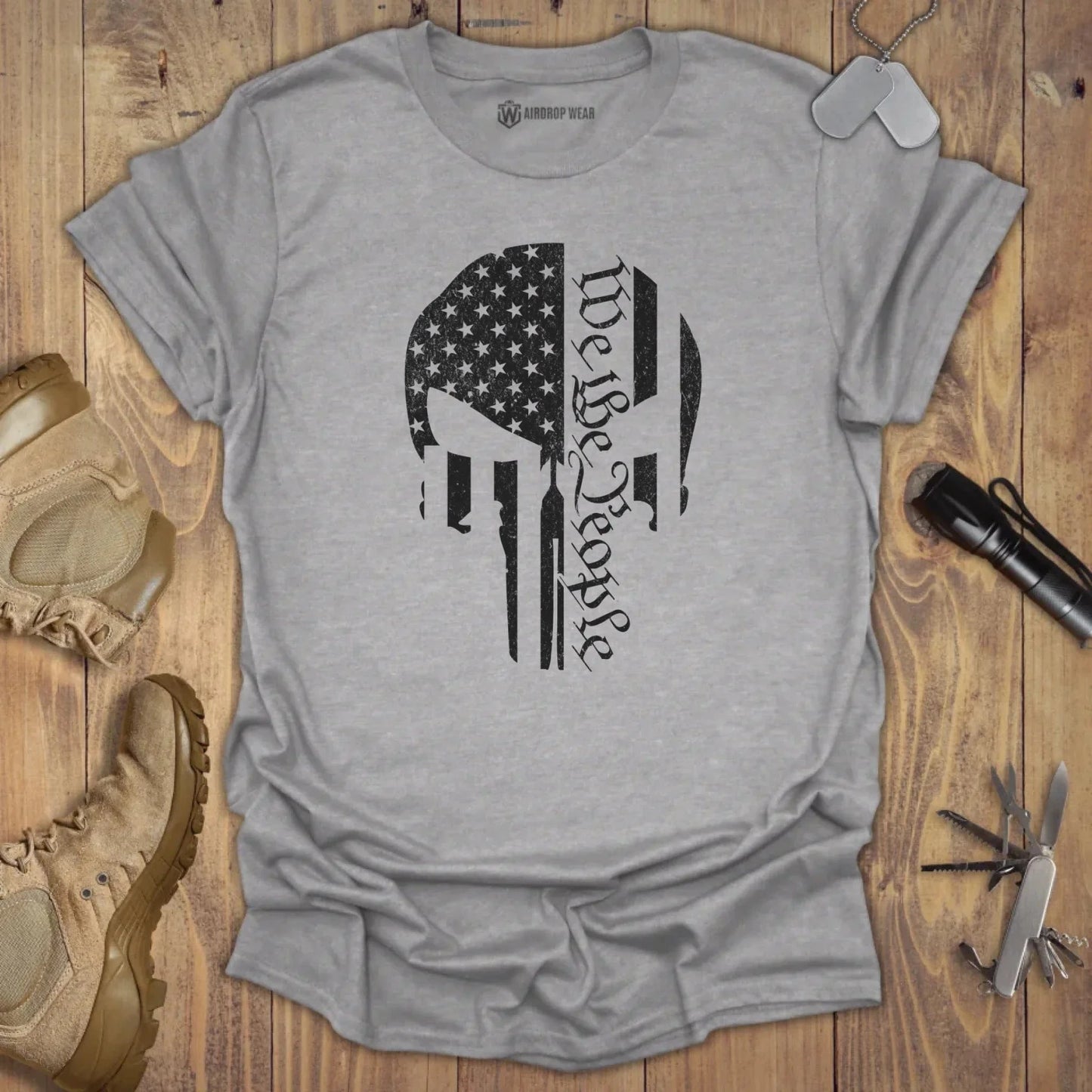 We The People Skull T-shirt Sport Grey