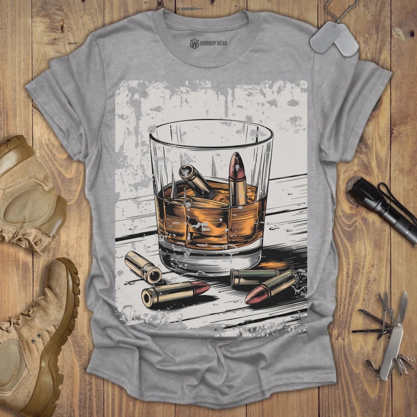 Whiskey T-shirt Sport Grey
