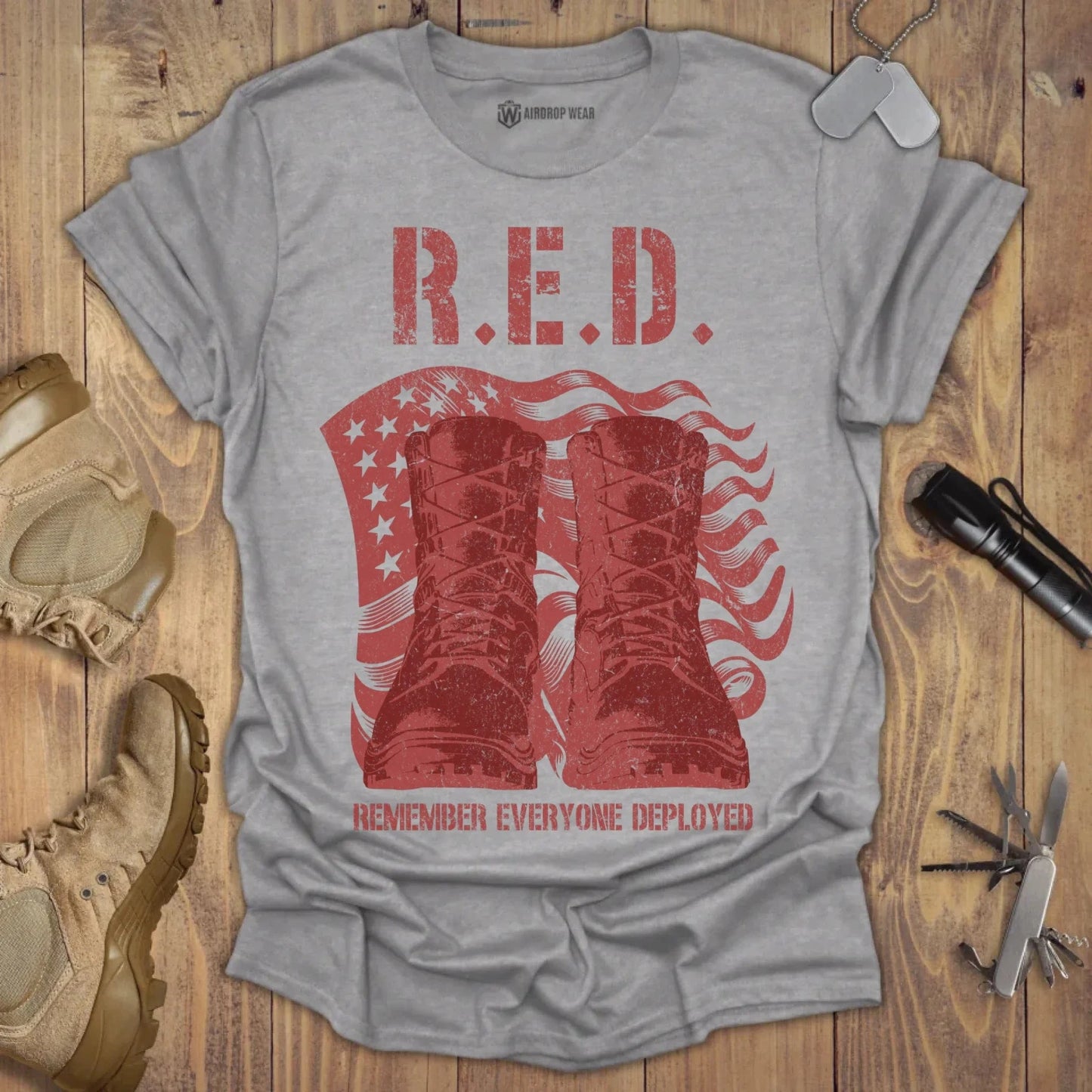 RED T-shirt Sport Grey