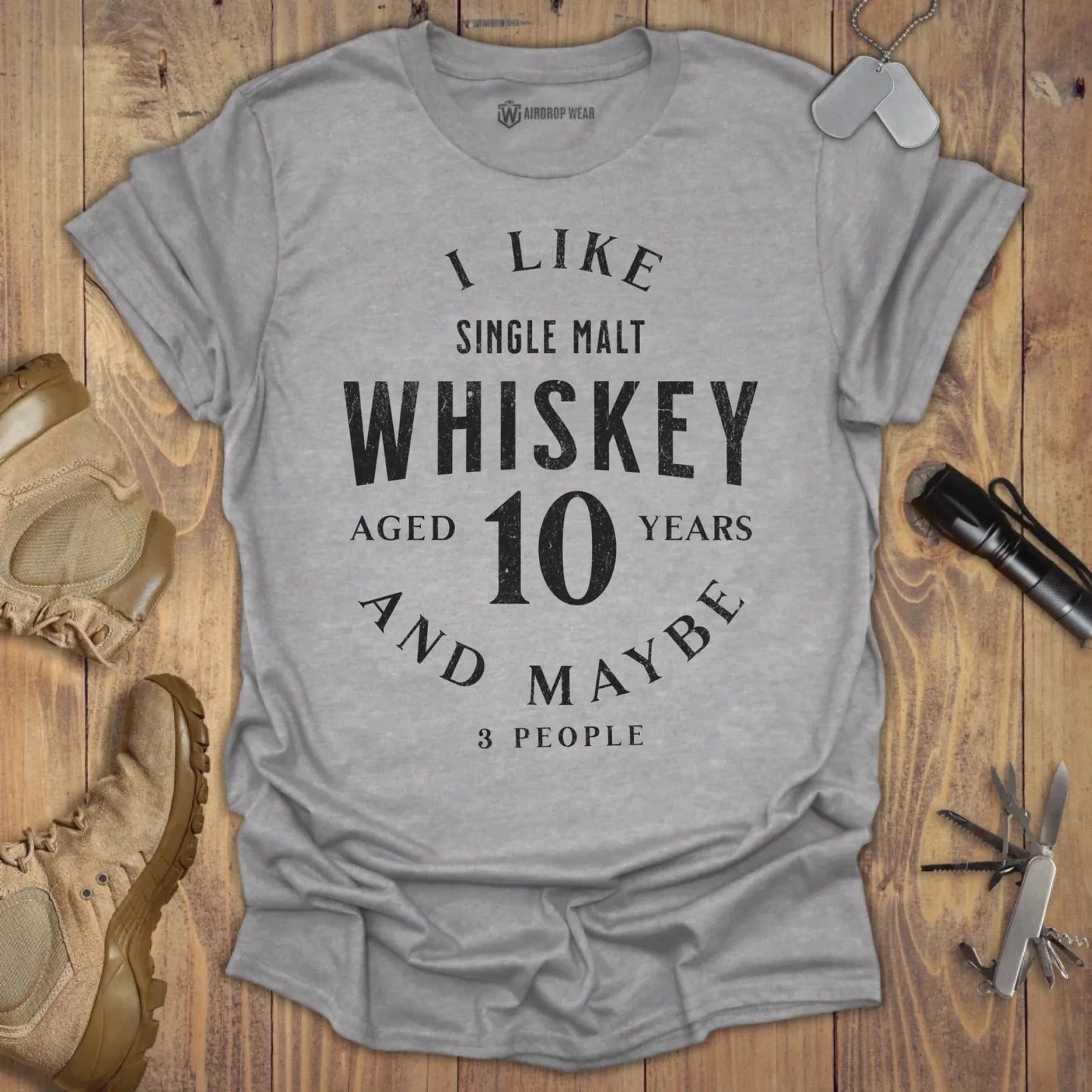 I Like Whiskey T-shirt Sport Grey