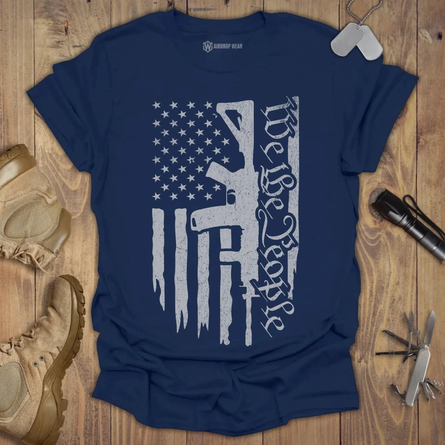 We The People Flag T-shirt Navy