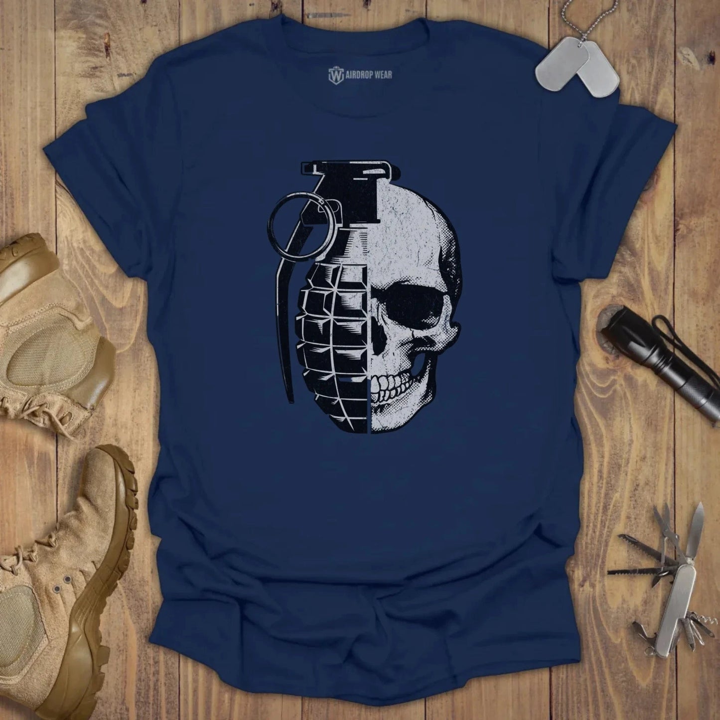 Skull Granade T-shirt Navy