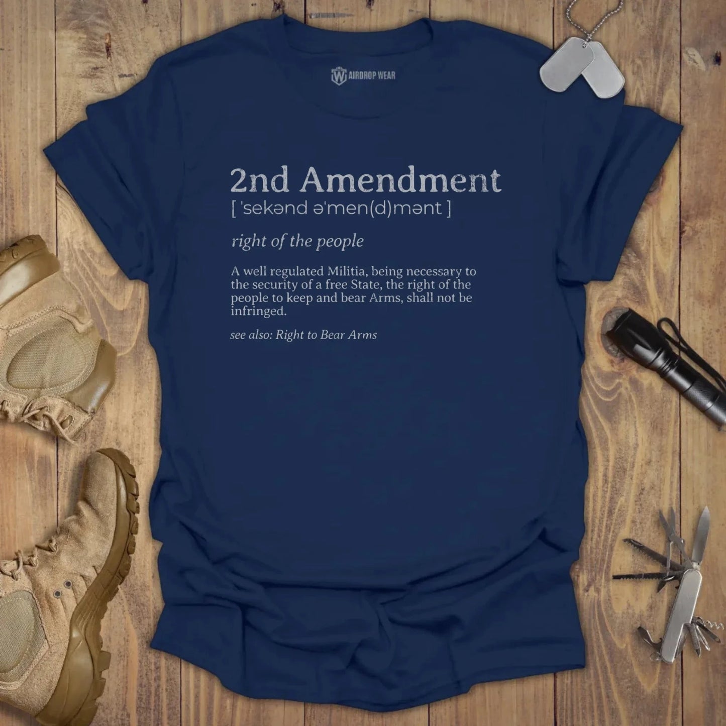 2nd Amendment Dictionary T-shirt Navy