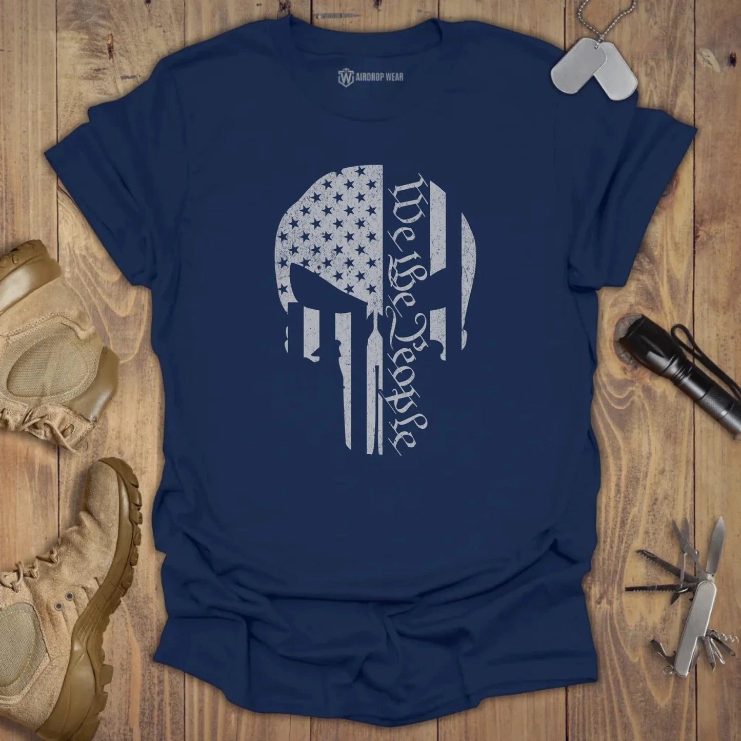 We The People Skull T-shirt Navy