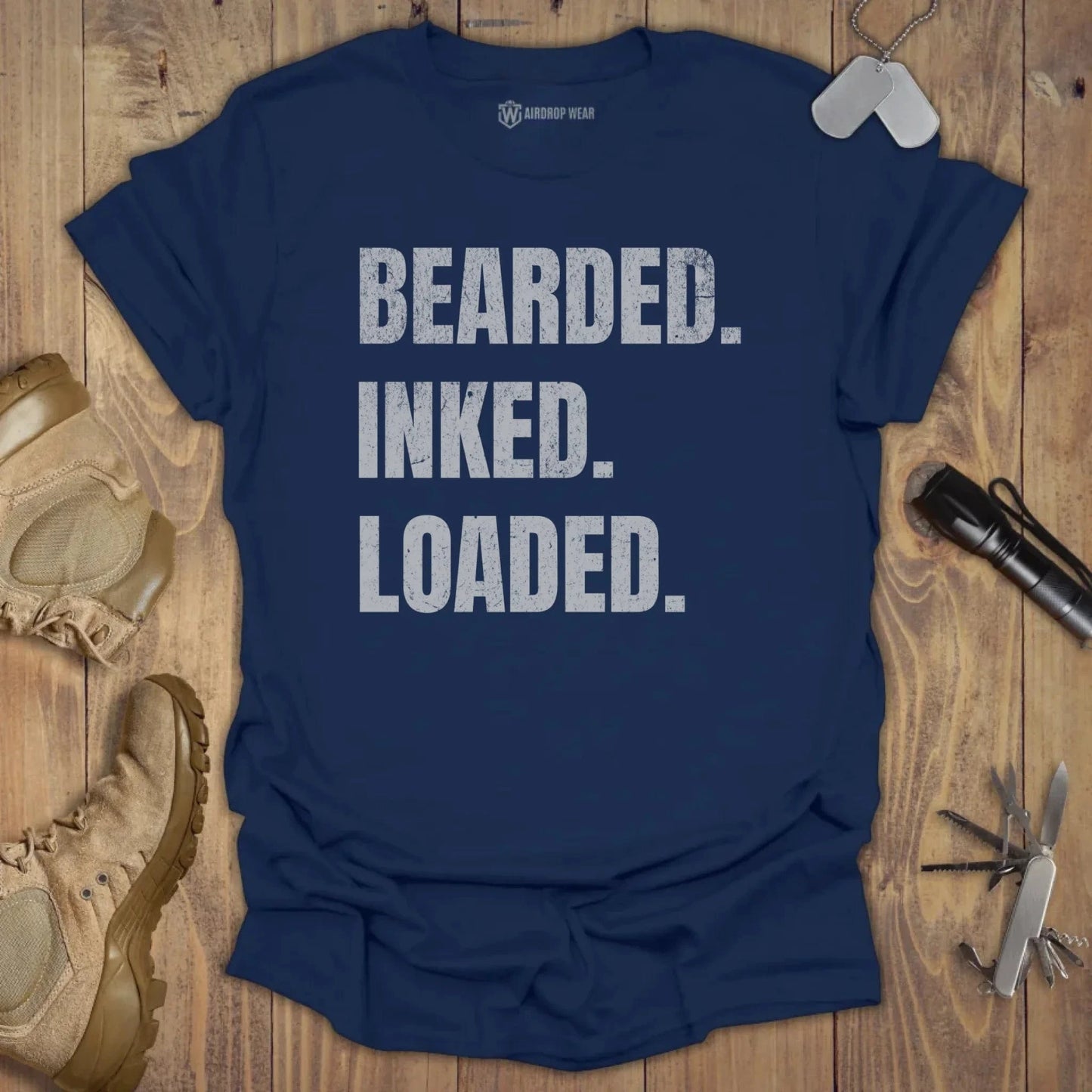 Bearded Inked Loaded T-shirt Navy