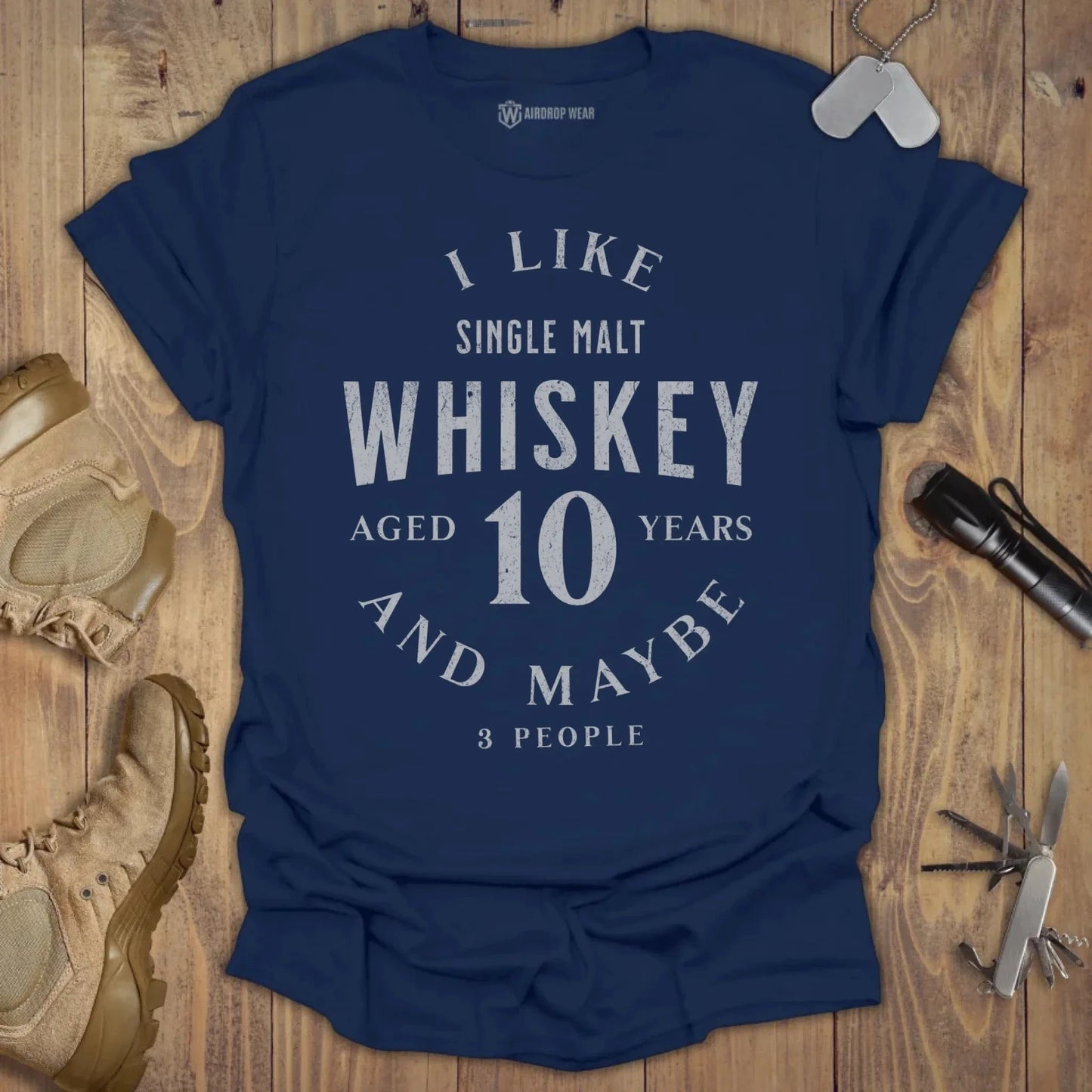 I Like Whiskey T-shirt Navy