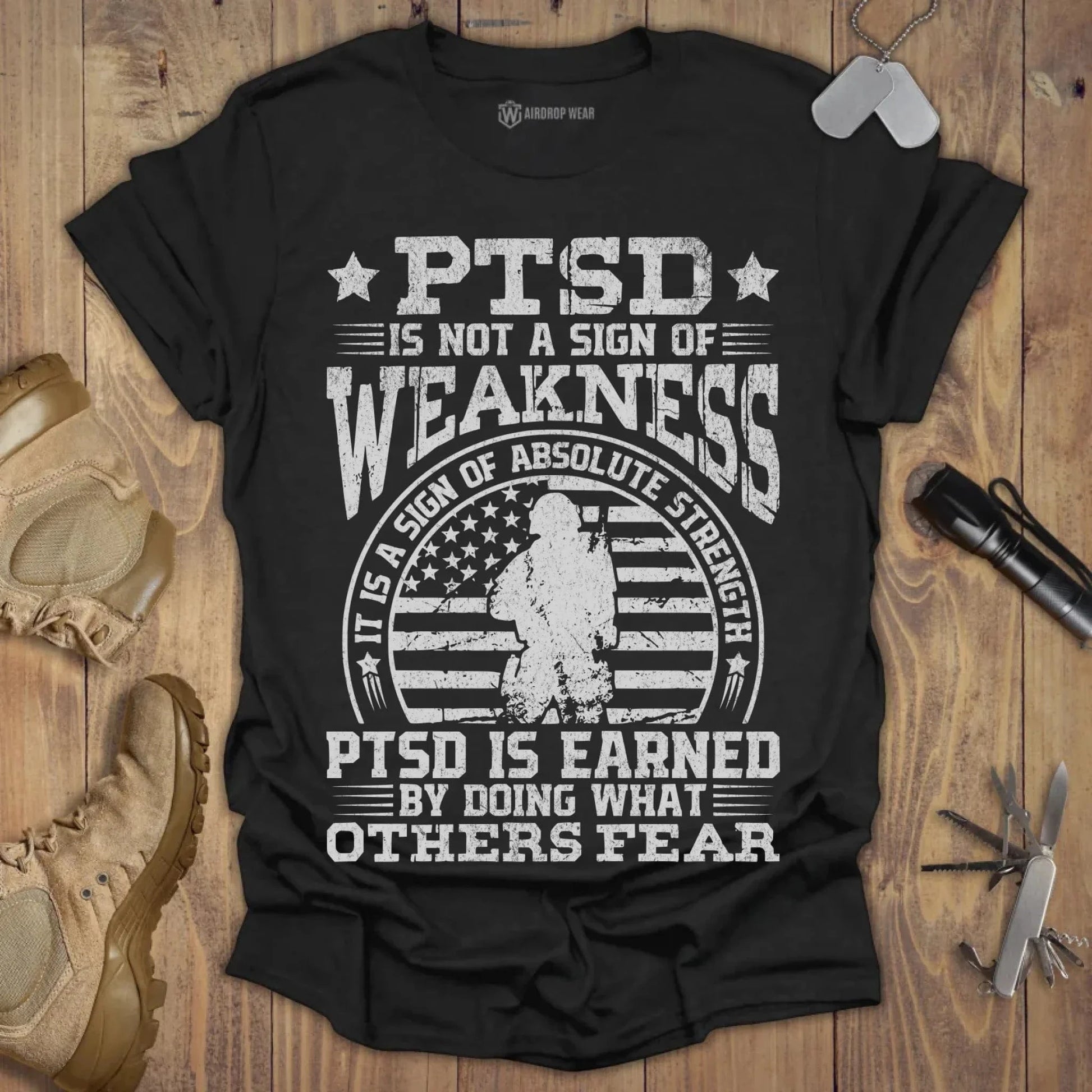 PTSD Is Earned T-shirt Black