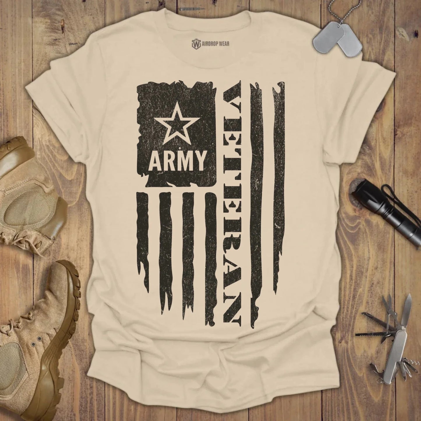 Army Veteran T-shirt Sand