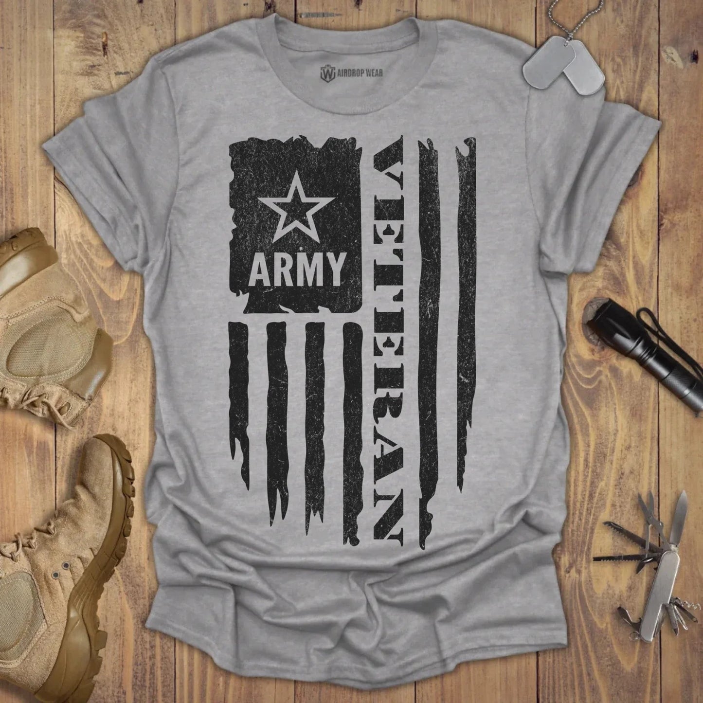 Army Veteran T-shirt Sport Grey