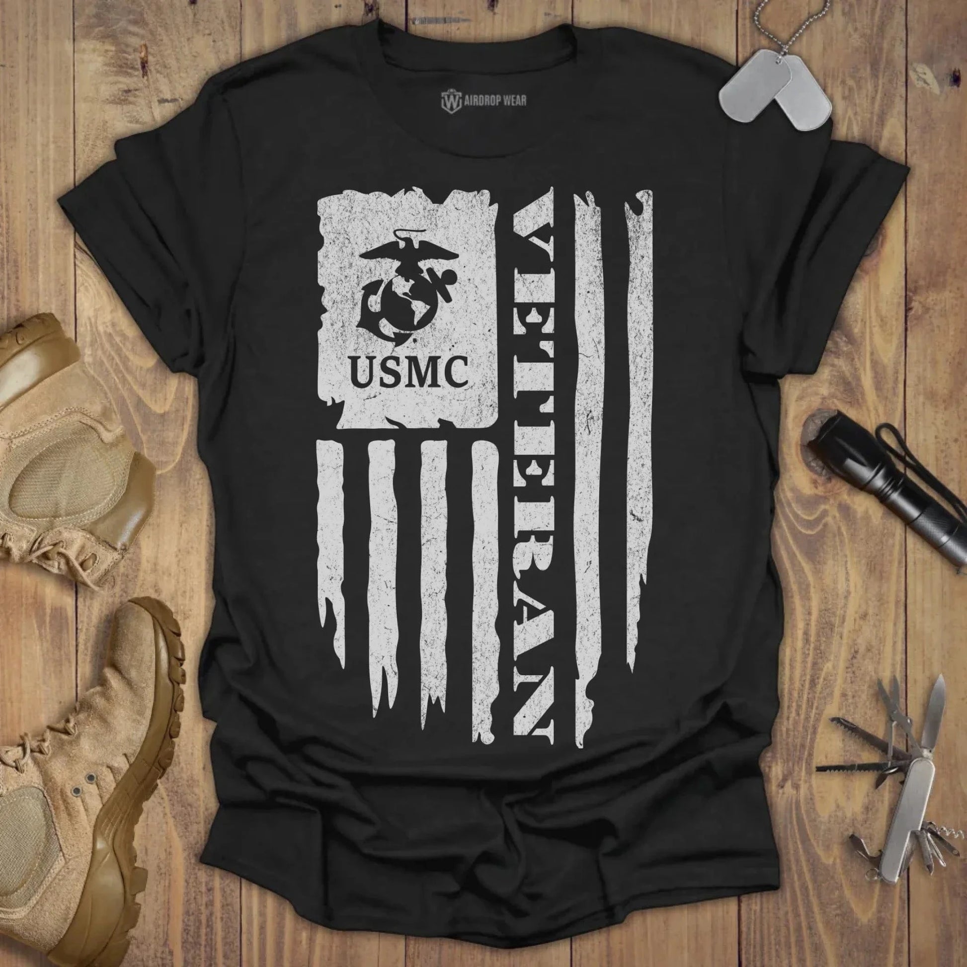 USMC Veteran T-shirt Black