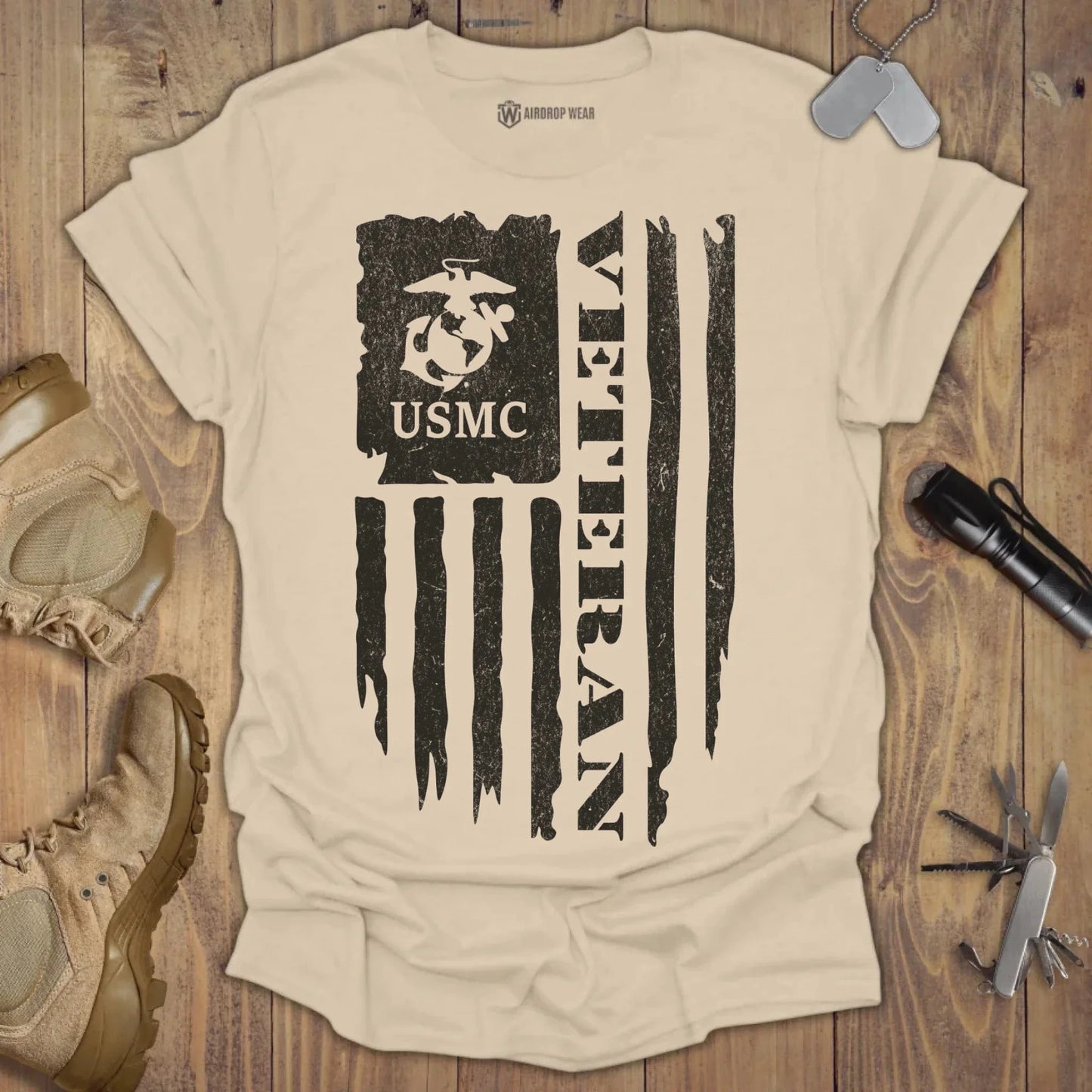 USMC Veteran T-shirt Sand