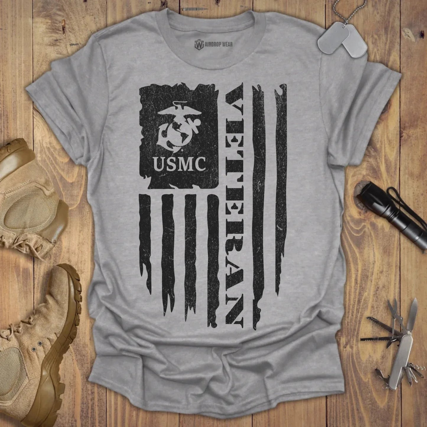 USMC Veteran T-shirt Sport Grey