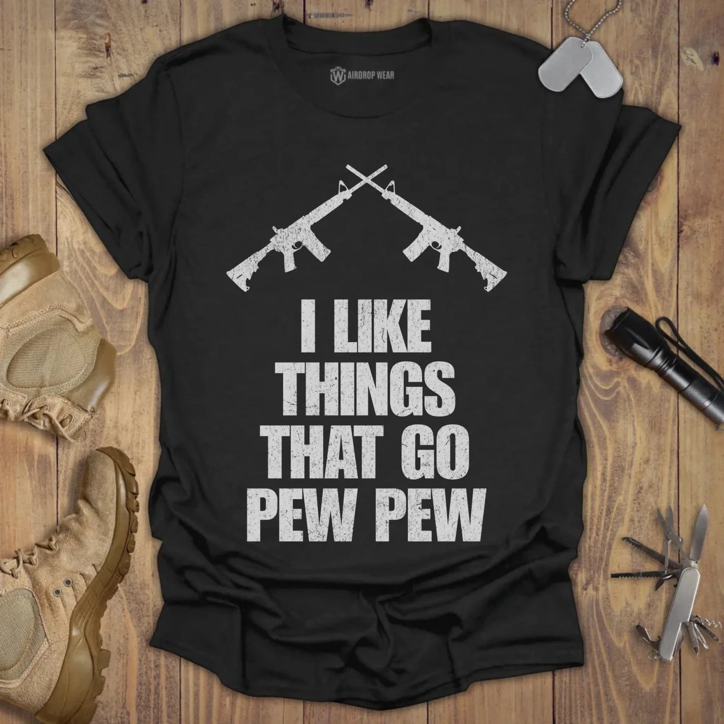 I Like Things That Go Pew Pew T-shirt Black