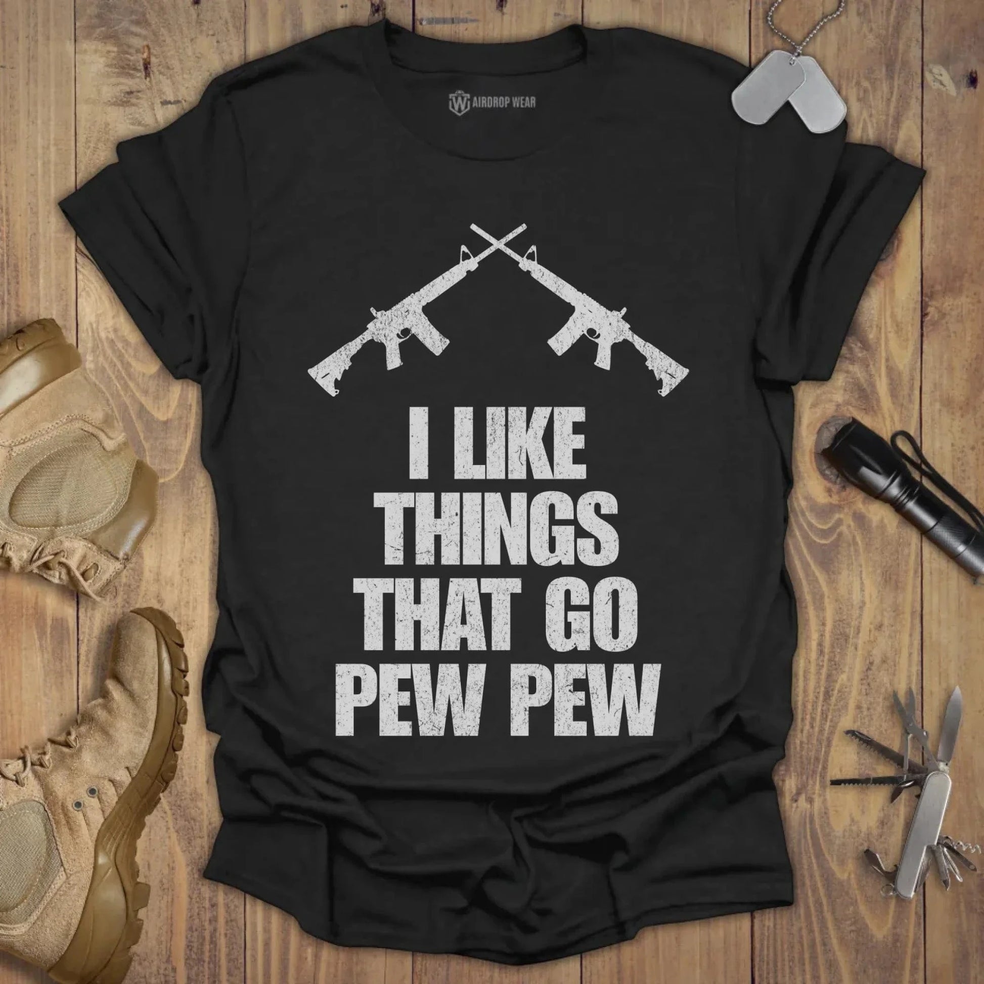 I Like Things That Go Pew Pew T-shirt Black