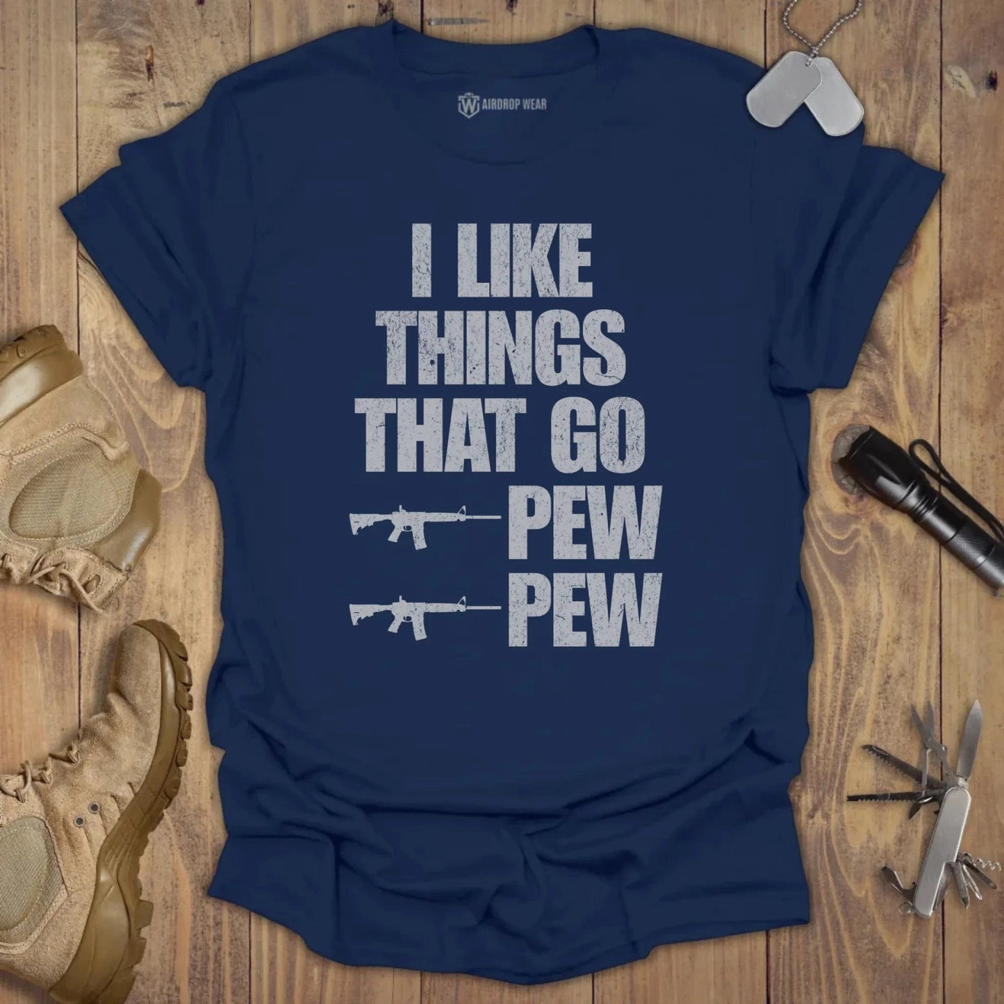 I Like Things That Go Pew Pew T-shirt Navy