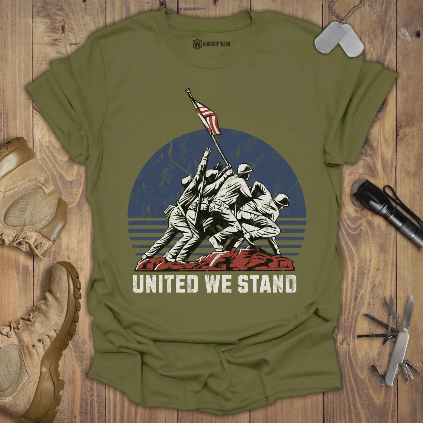 United We Stand T-shirt Military Green