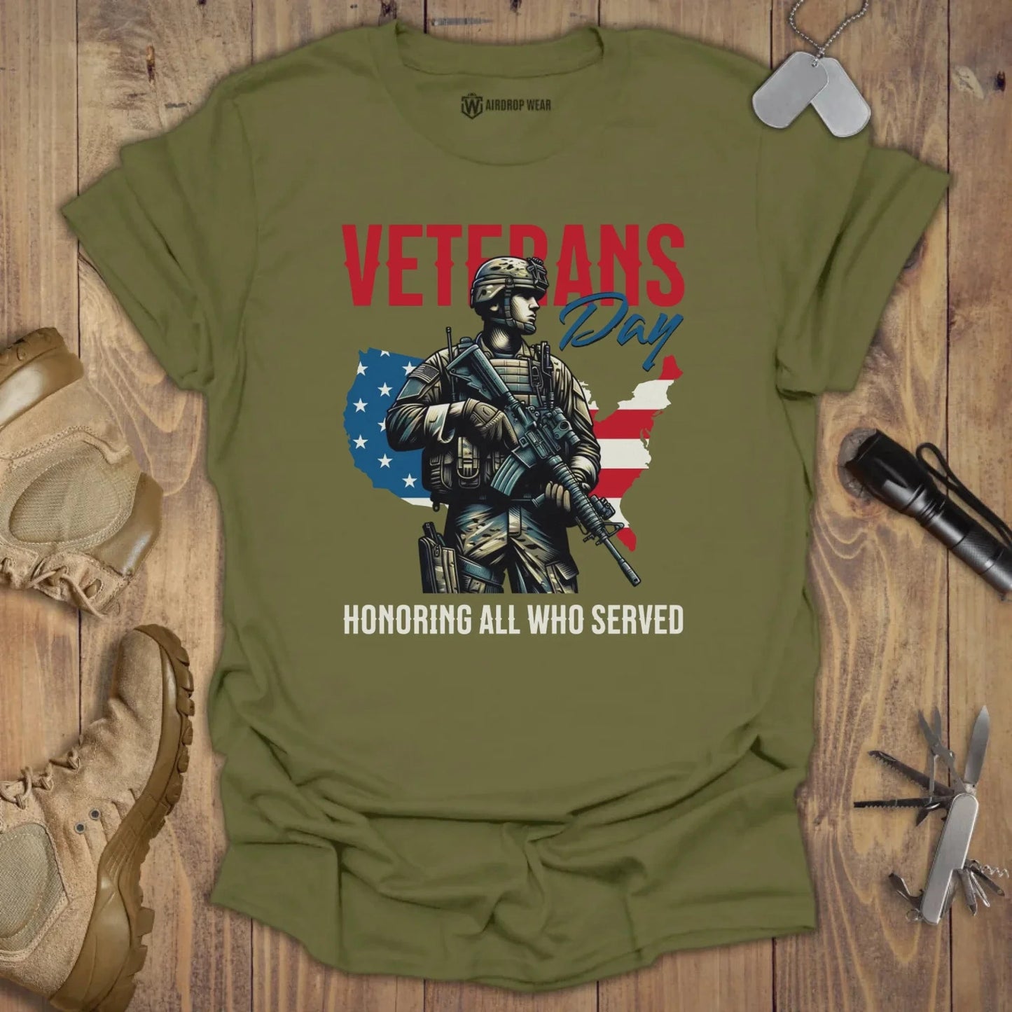 Veterans Day T-shirt Military Green