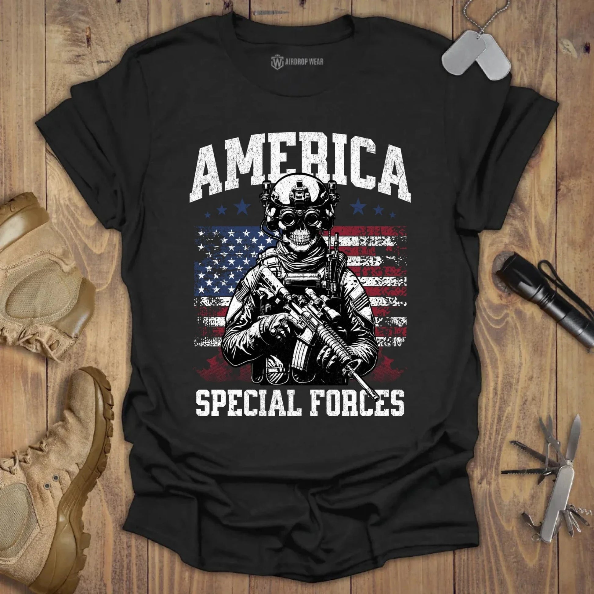 America Special Forces T-shirt Black