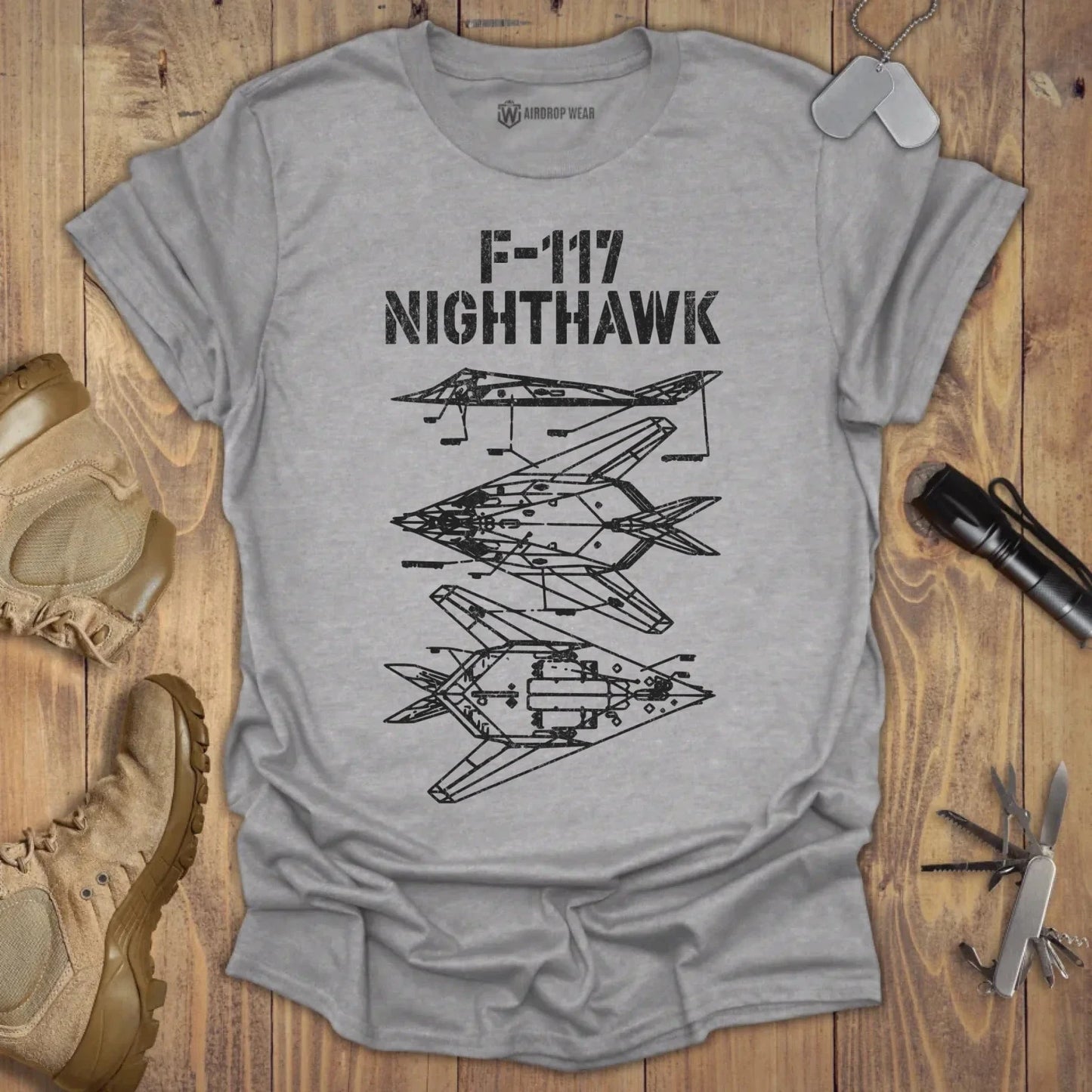 F-117 Blueprint T-shirt Sport Grey