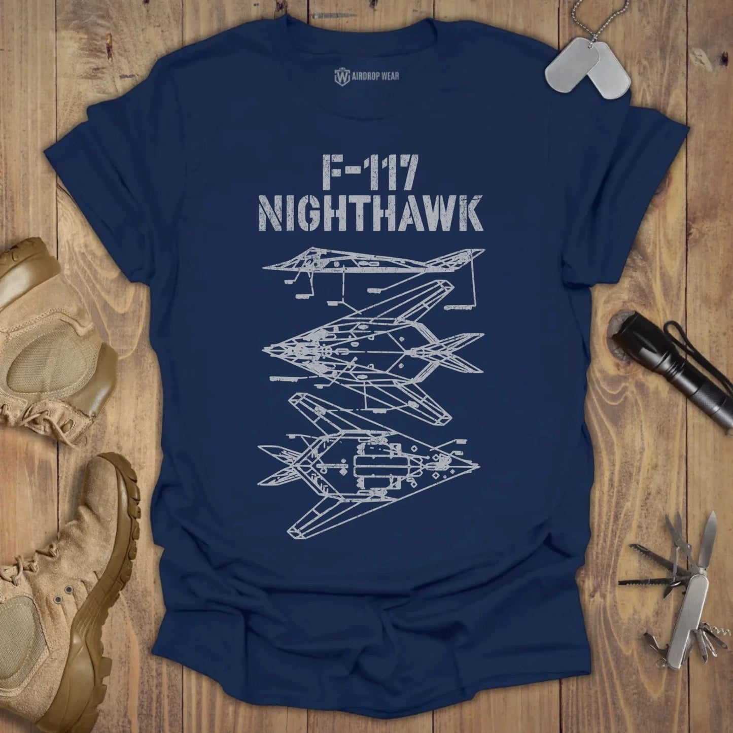 F-117 Blueprint T-shirt Navy