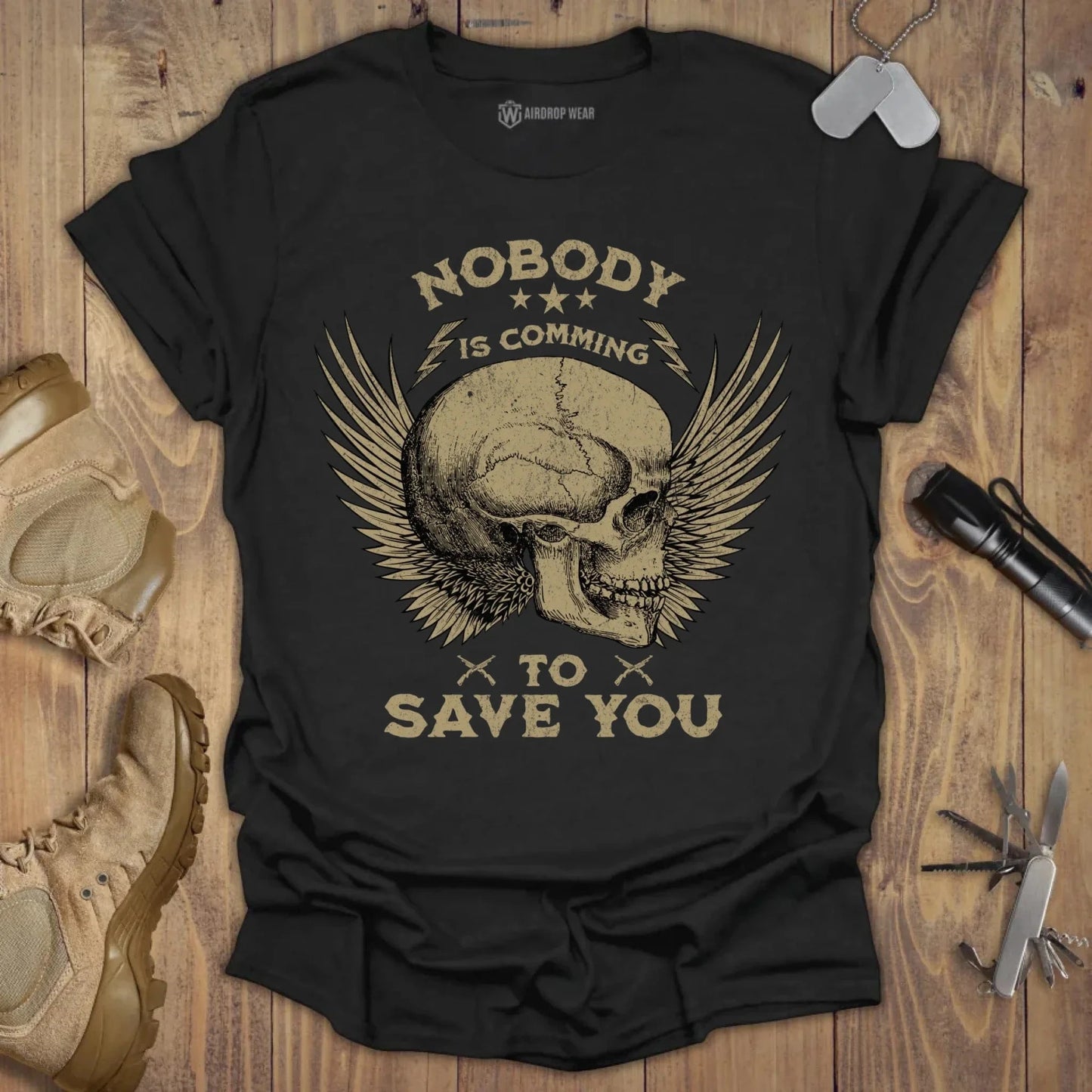 Nobody Is Comming T-shirt Black