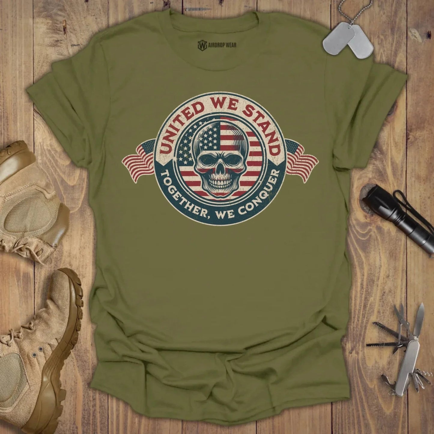 Together We Conquer T-shirt Military Green