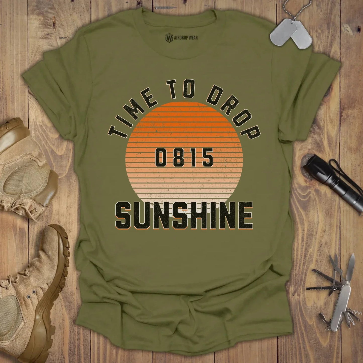 Time To Drop Sunshine T-shirt Military Green