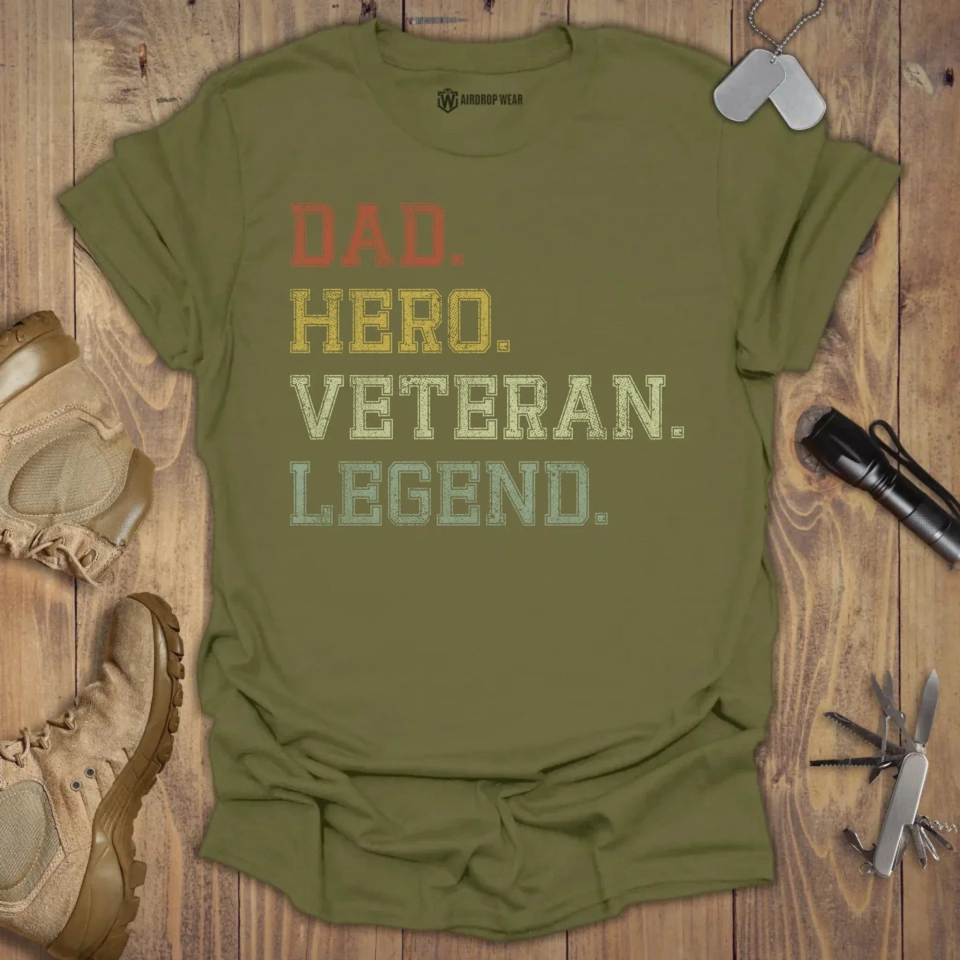 Veteran Dad T-shirt Military Green