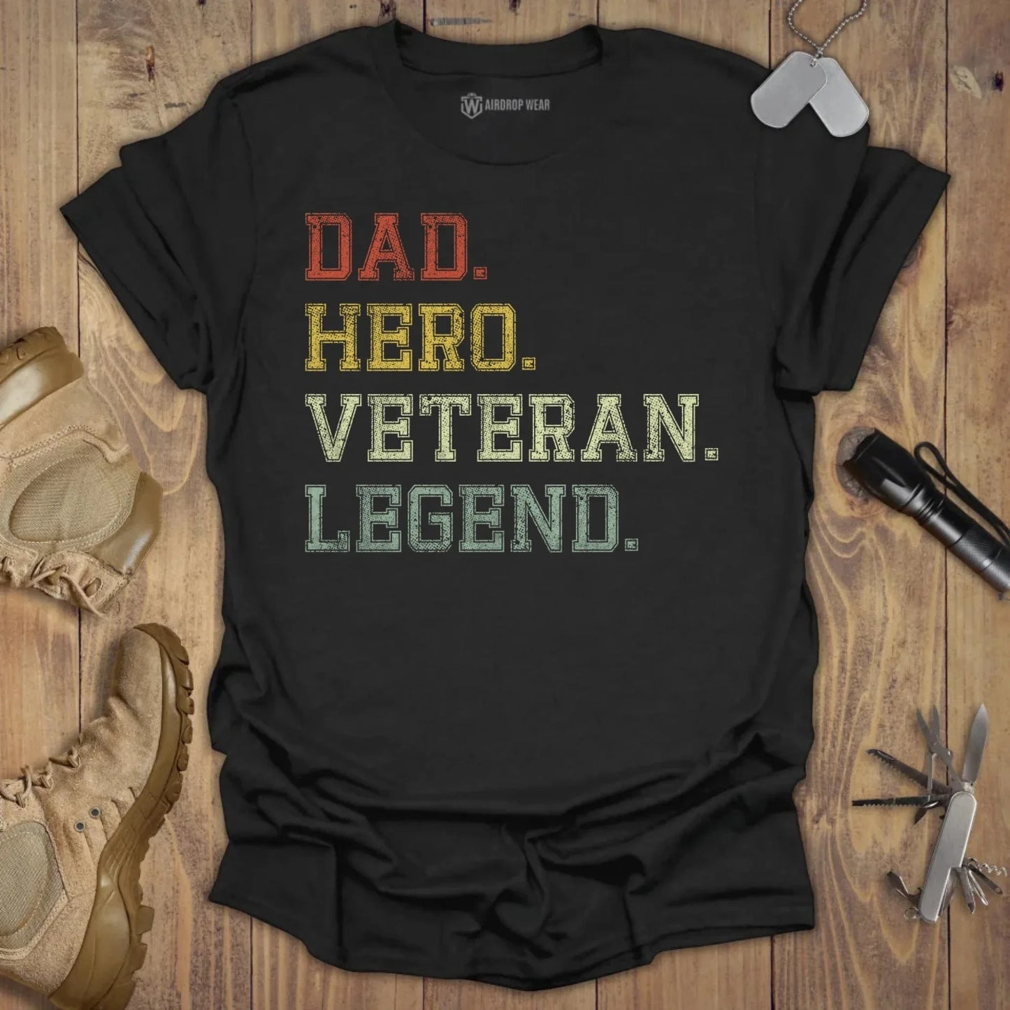 Veteran Dad T-shirt Black