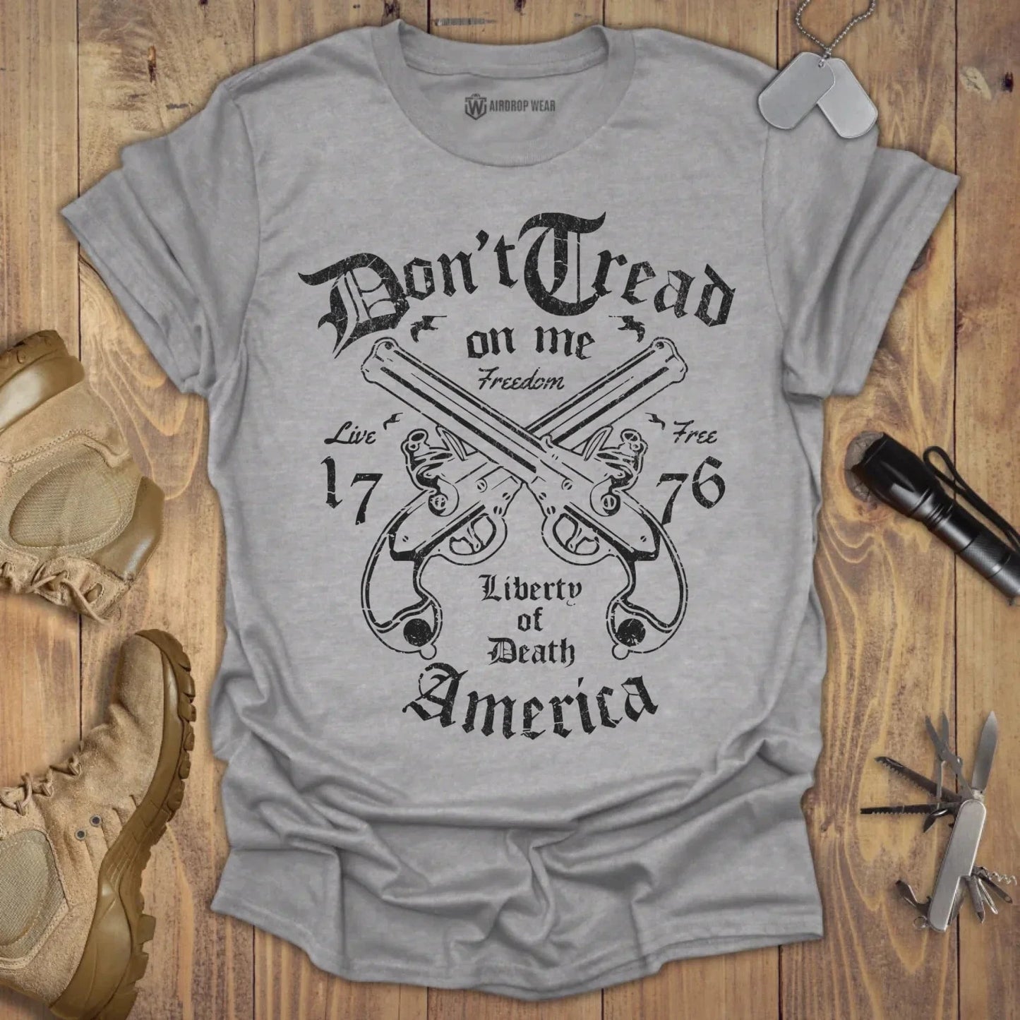 Don't Tread On Me T-shirt Sport Grey