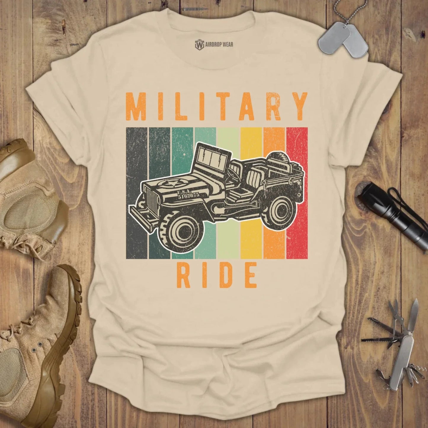 Military Ride T-shirt Sand