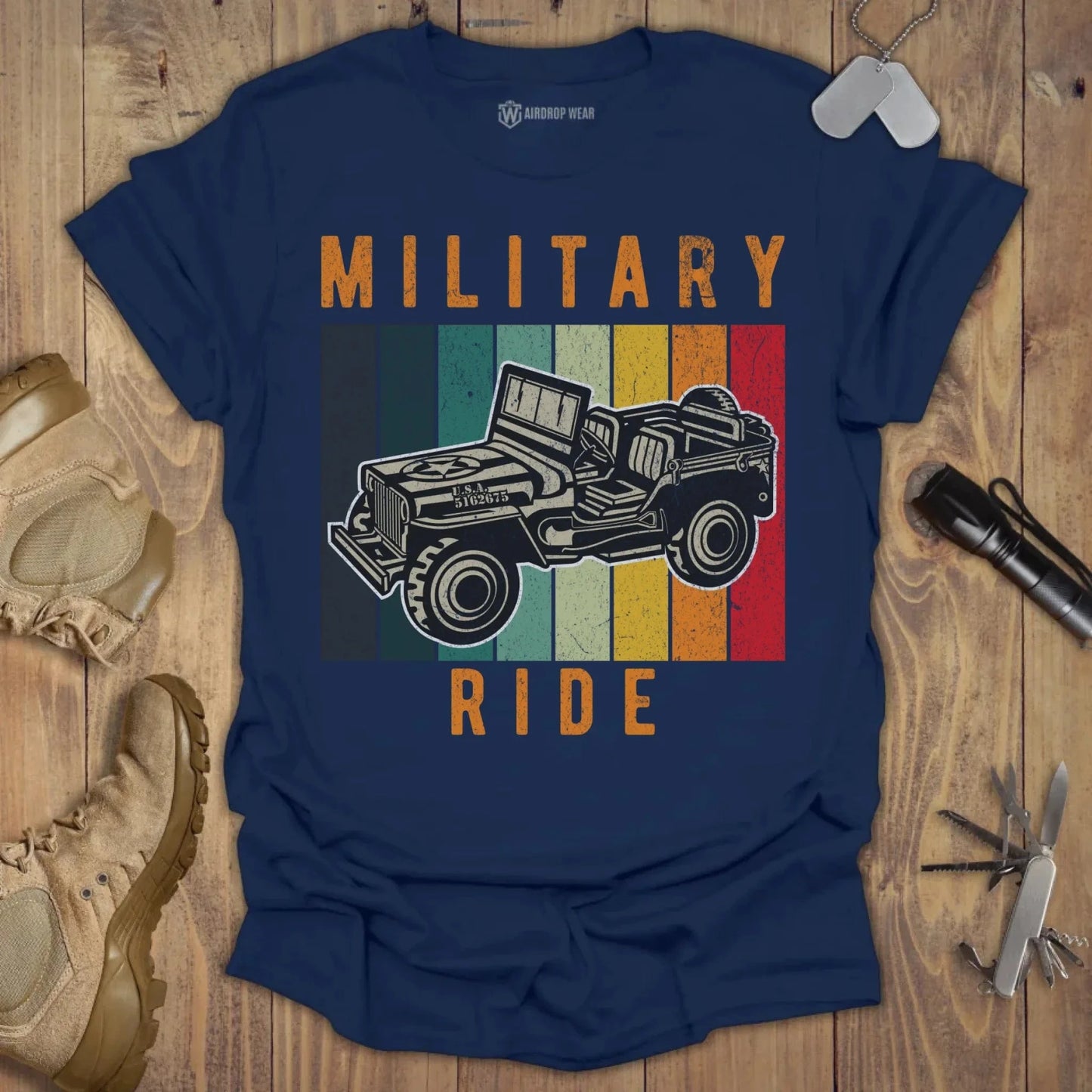 Military Ride T-shirt Navy