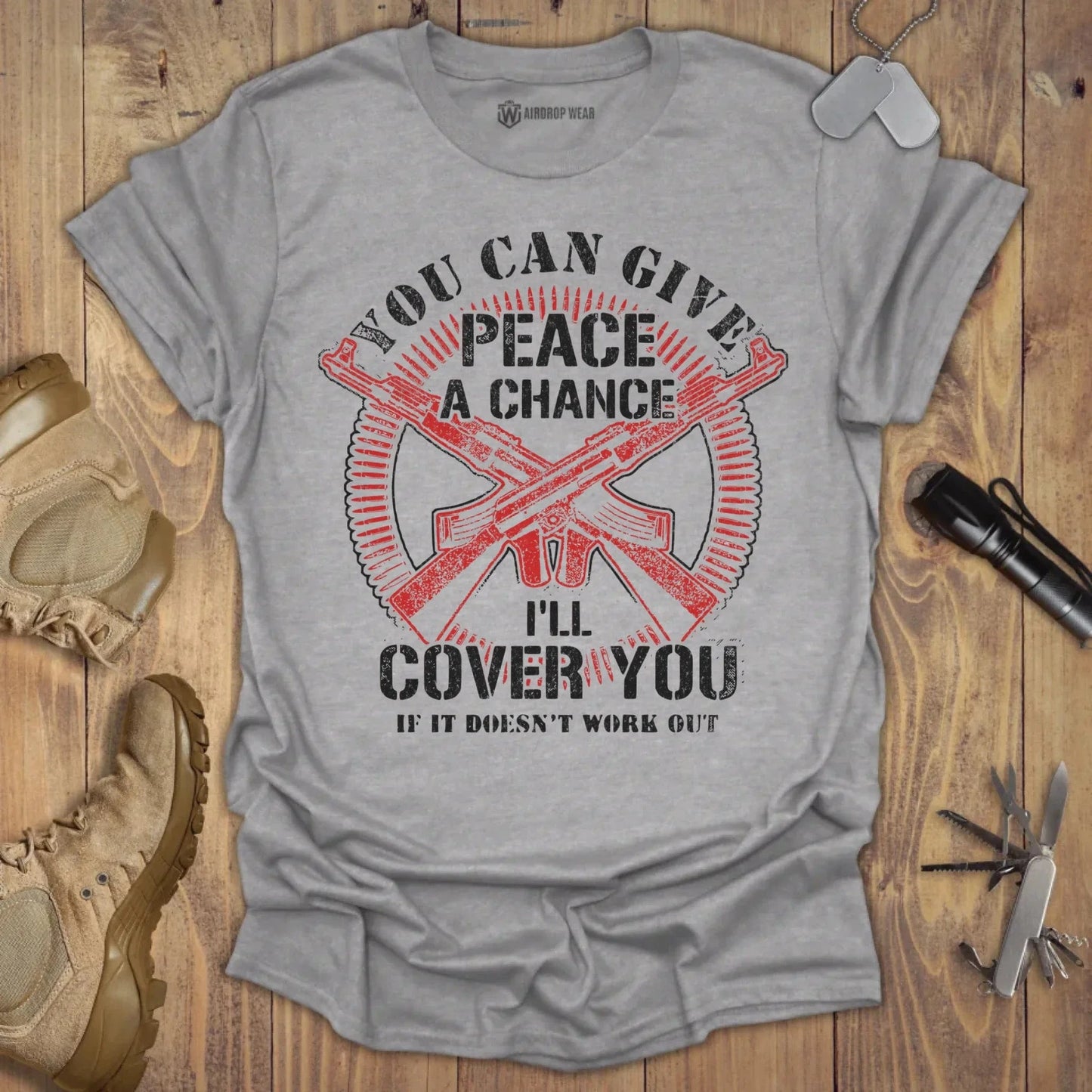 Give Peace A Chance T-shirt Sport Grey