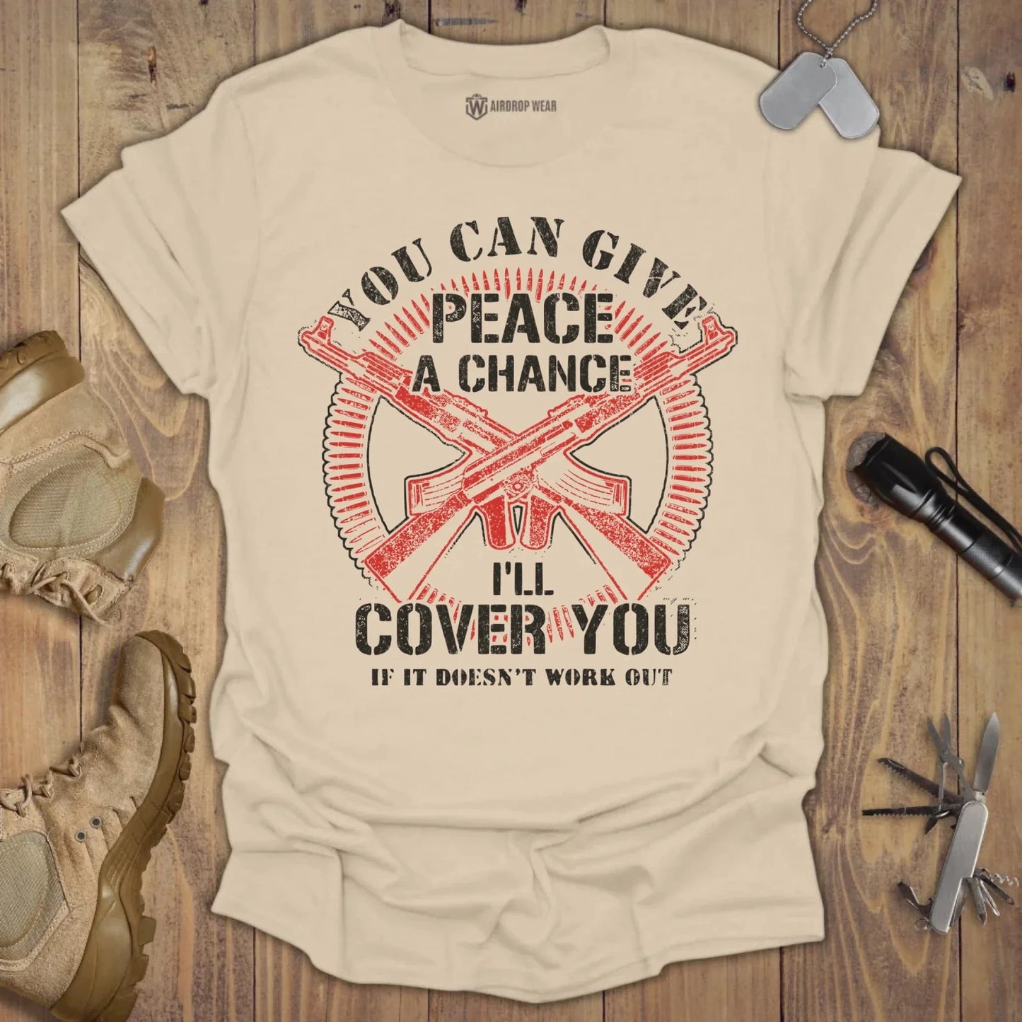 Give Peace A Chance T-shirt Sand