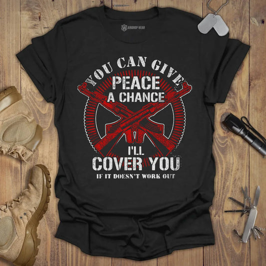 Give Peace A Chance T-shirt Black