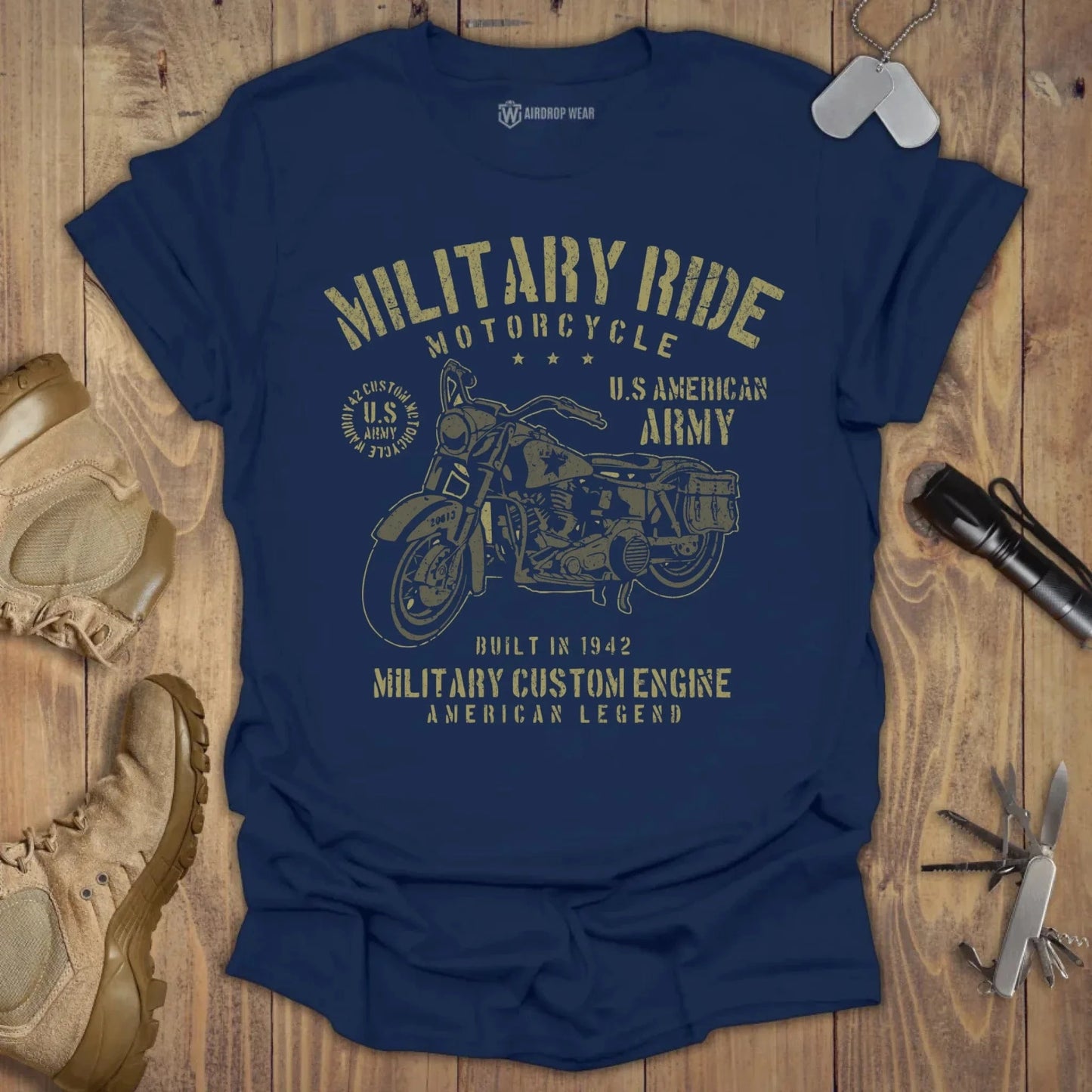 Motorcycle Ride T-shirt Navy
