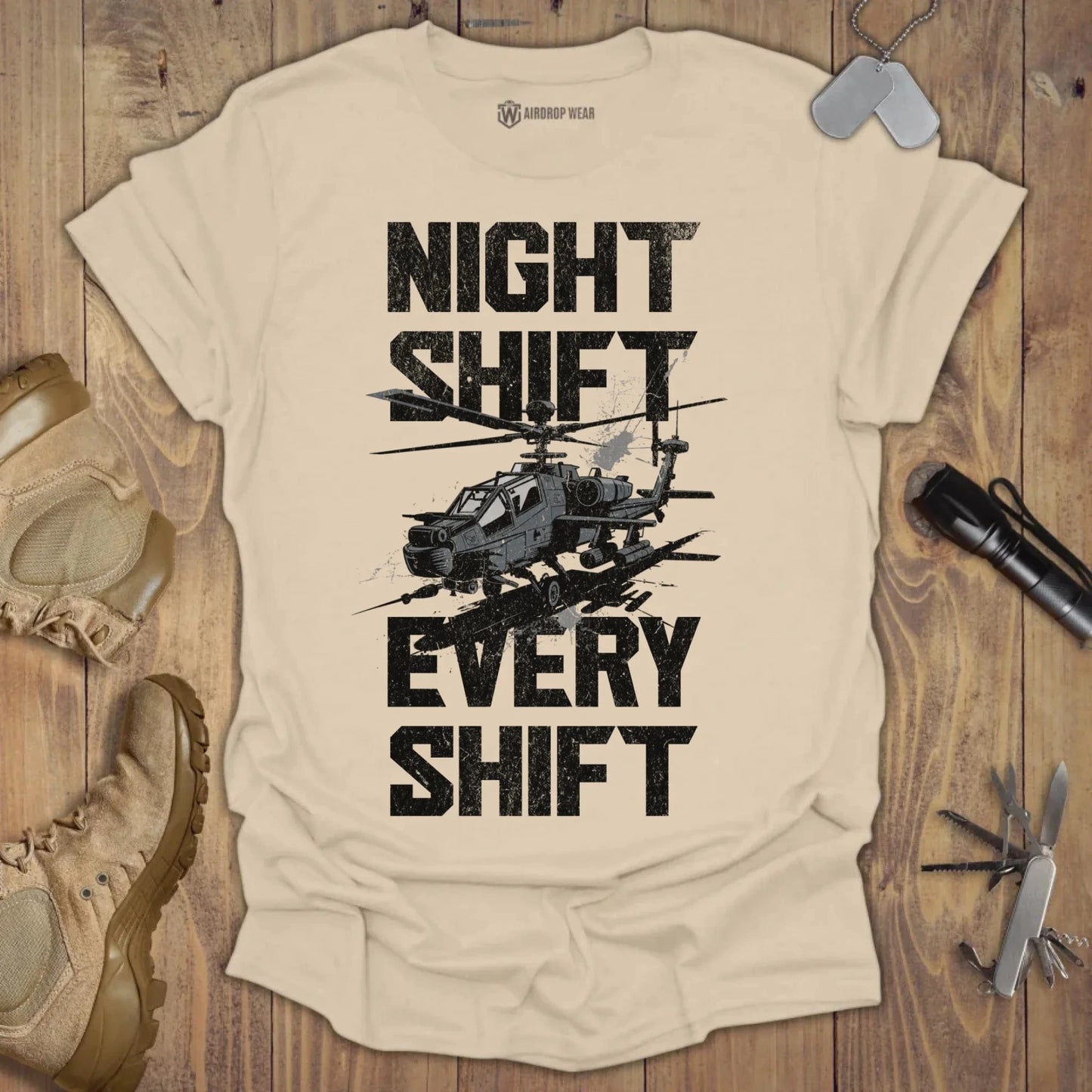 AH-64 Apache T-shirt Sand